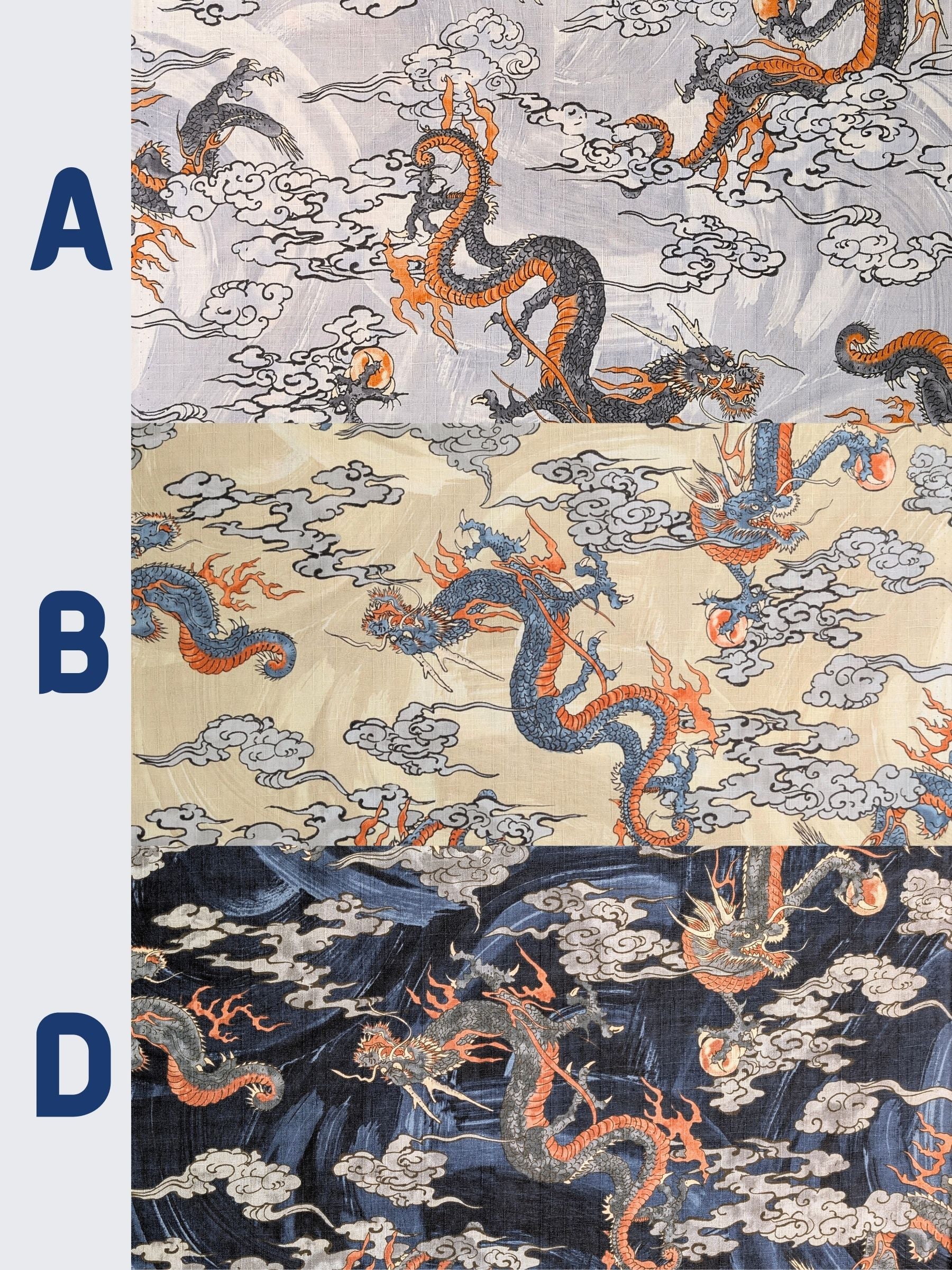 Hokkoh - Ryūjin Water Dragon Cotton Dobby Fabric - Gray