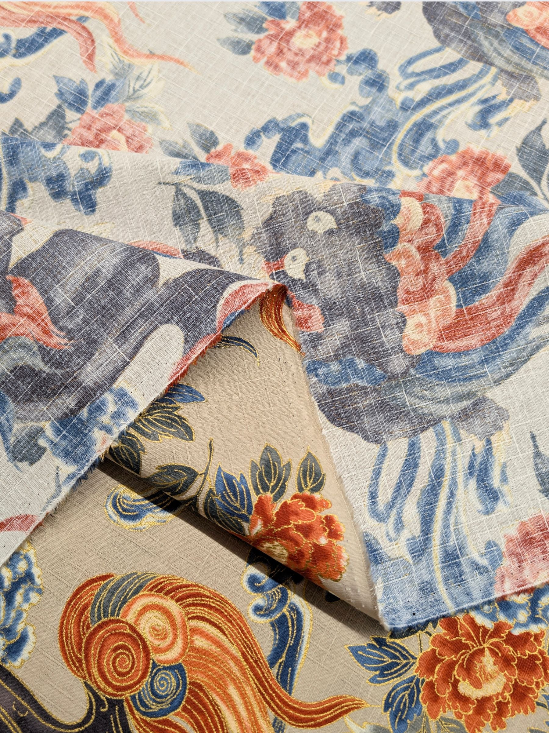 Hokkoh - Golden Komainu Cotton Dobby Fabric - Beige