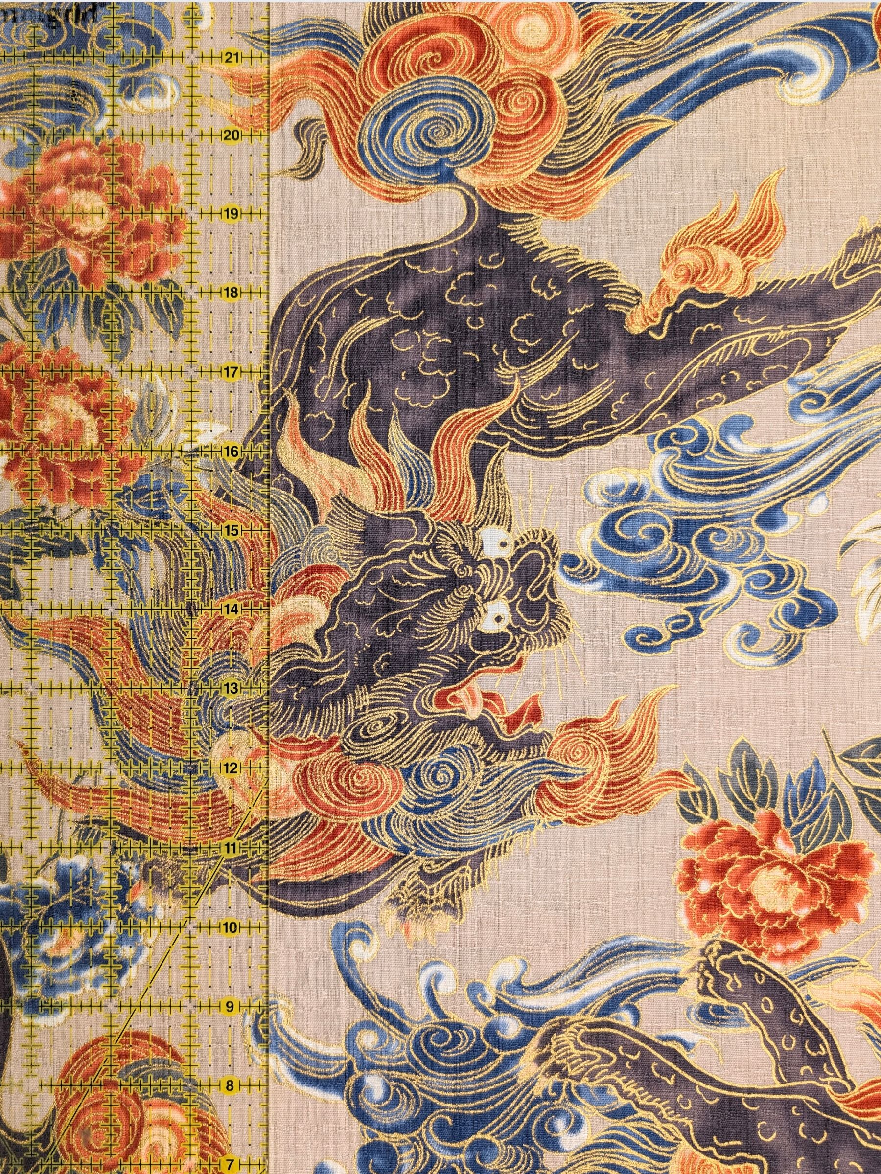Hokkoh - Golden Komainu Cotton Dobby Fabric - Beige