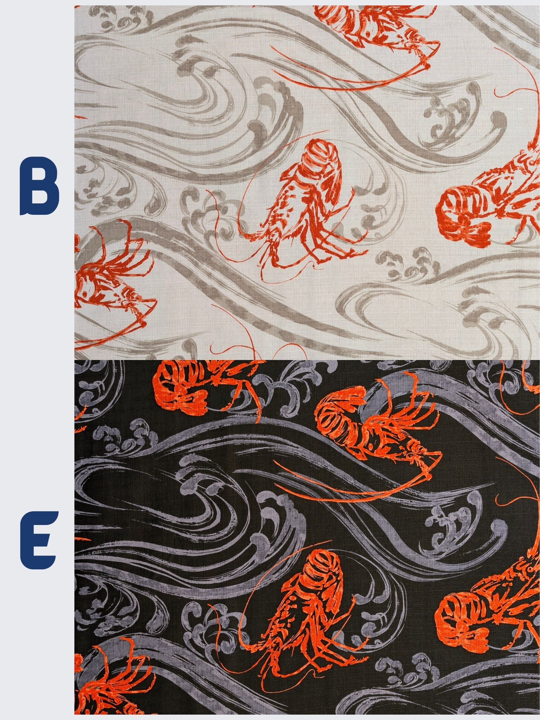 Hokkoh - Big Shrimp Cotton Dobby Fabric - Gray Beige