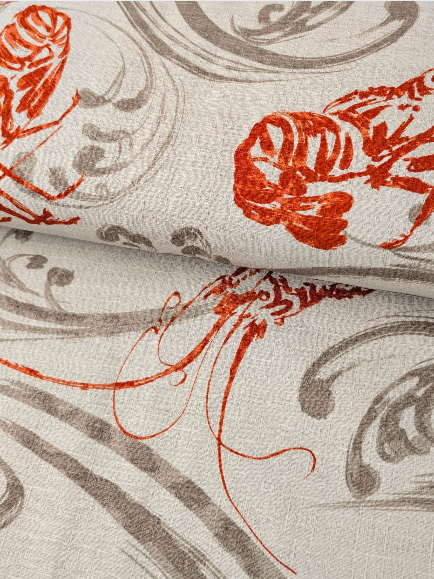 Hokkoh - Big Shrimp Cotton Dobby Fabric - Gray Beige