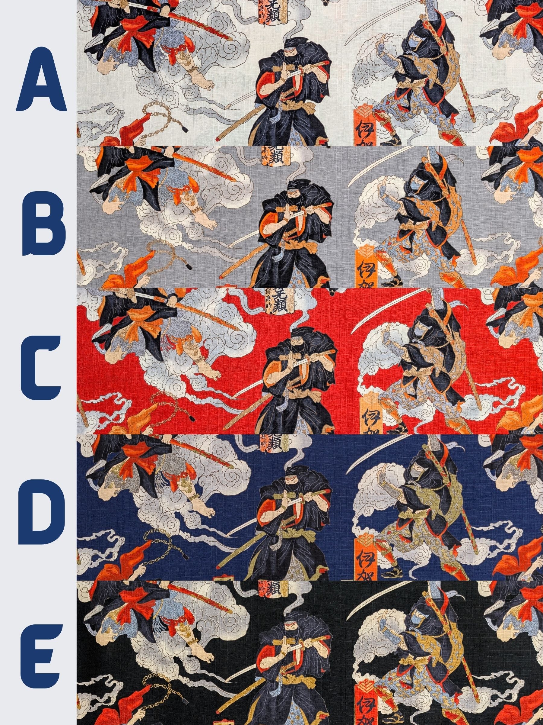 Hokkoh - Traditional Shinobi Cotton Dobby Fabric - Black