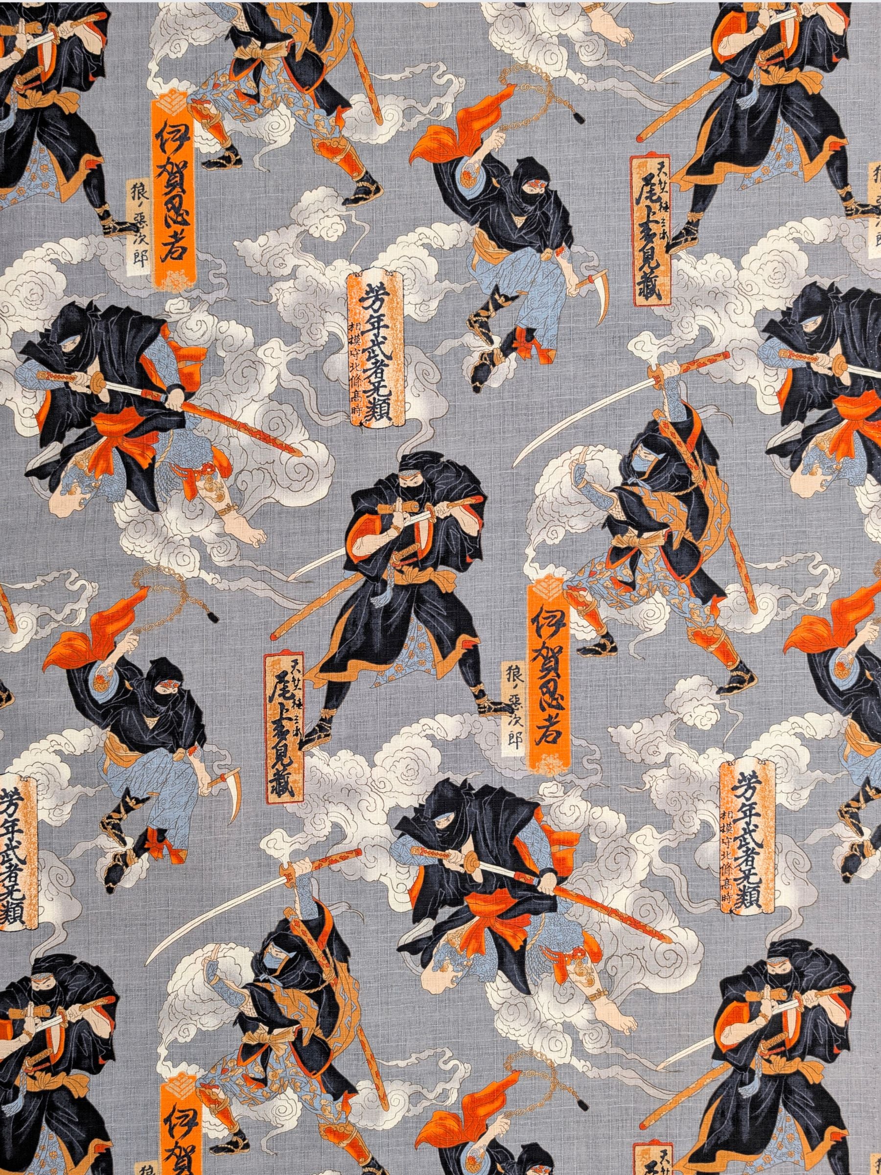 Hokkoh - Traditional Shinobi Cotton Dobby Fabric - Gray