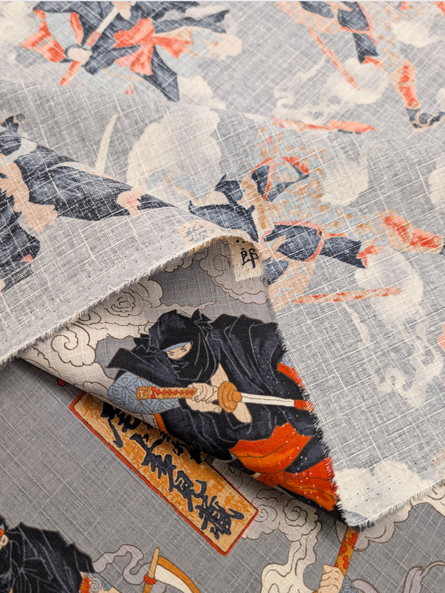Hokkoh - Traditional Shinobi Cotton Dobby Fabric - Gray