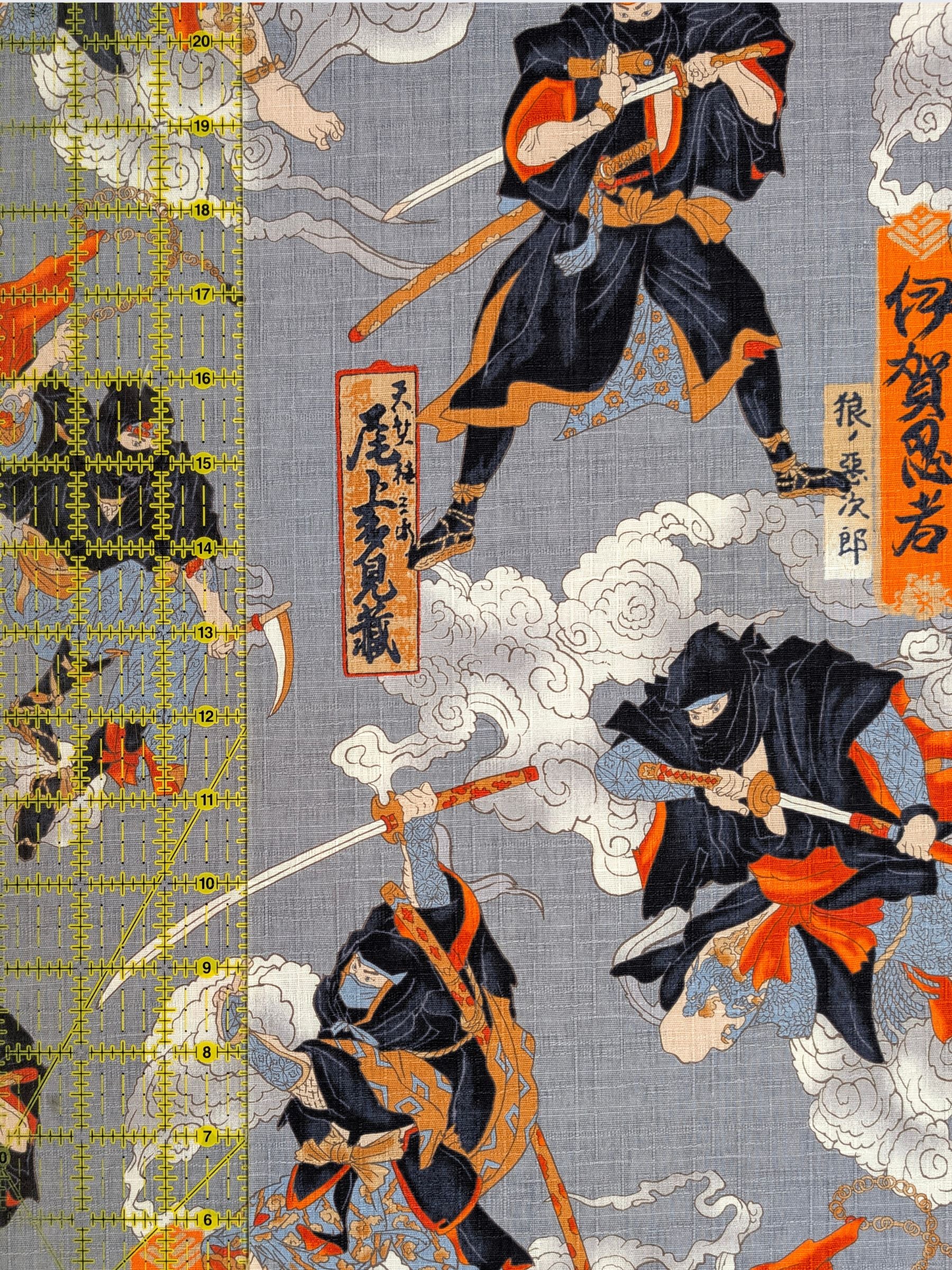 Hokkoh - Traditional Shinobi Cotton Dobby Fabric - Gray