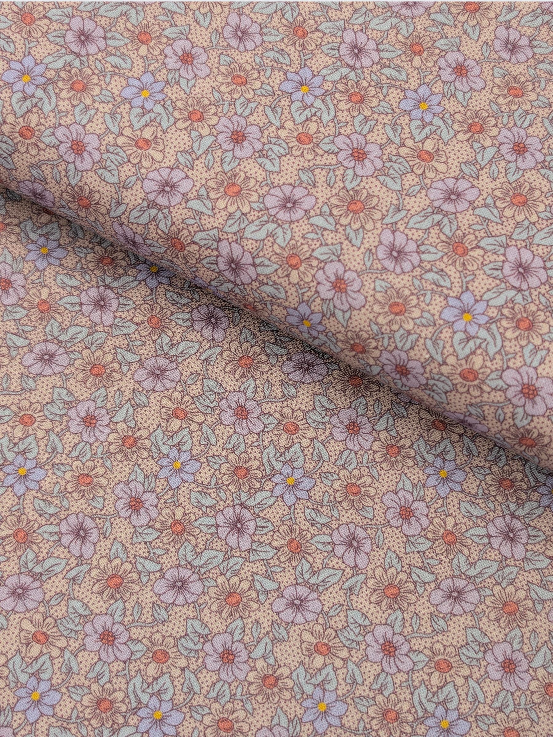 Textile Pantry - Tiny Flowers & Dots Cotton Sheeting Fabric - Purple