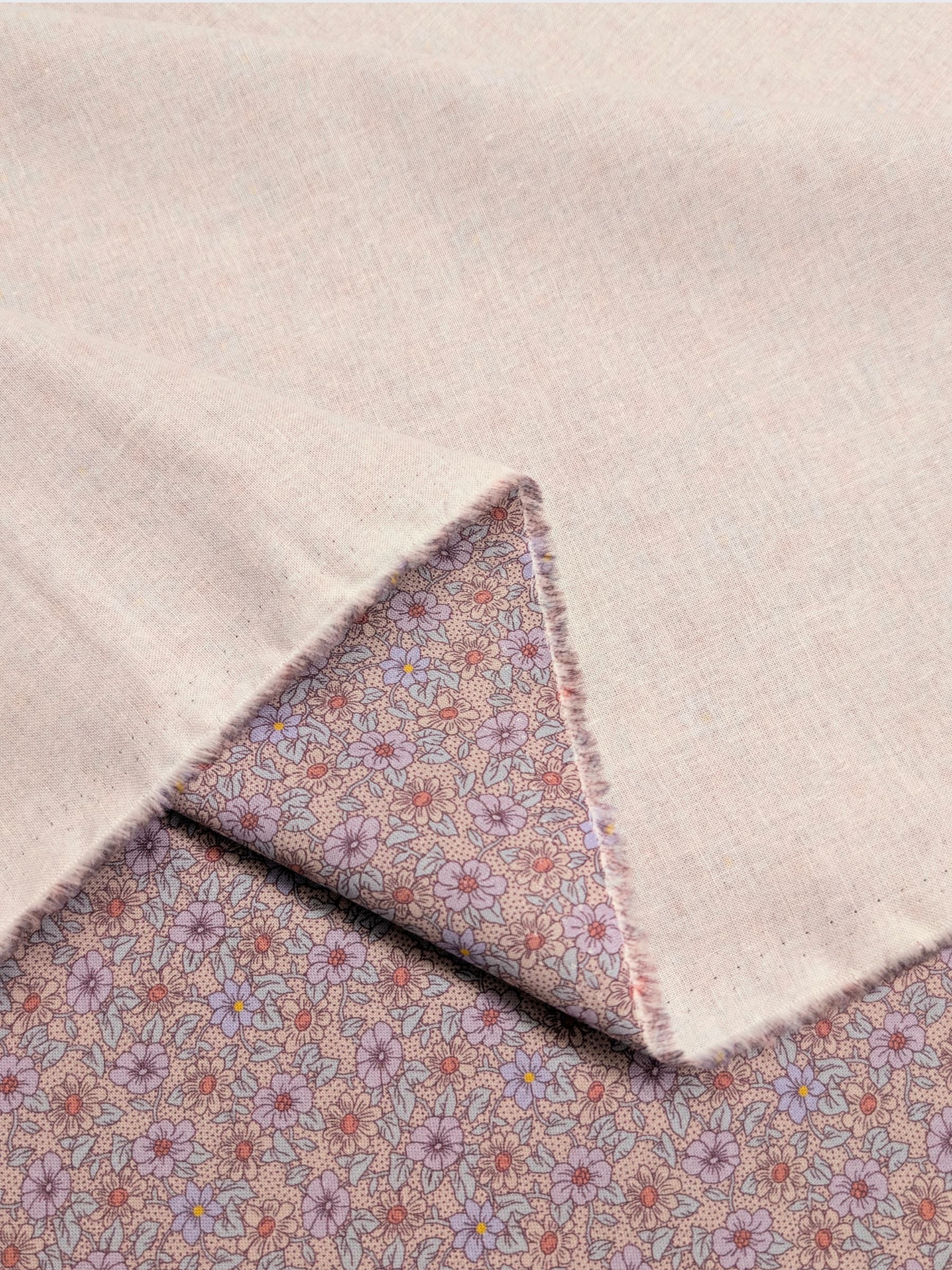 Textile Pantry - Tiny Flowers & Dots Cotton Sheeting Fabric - Purple
