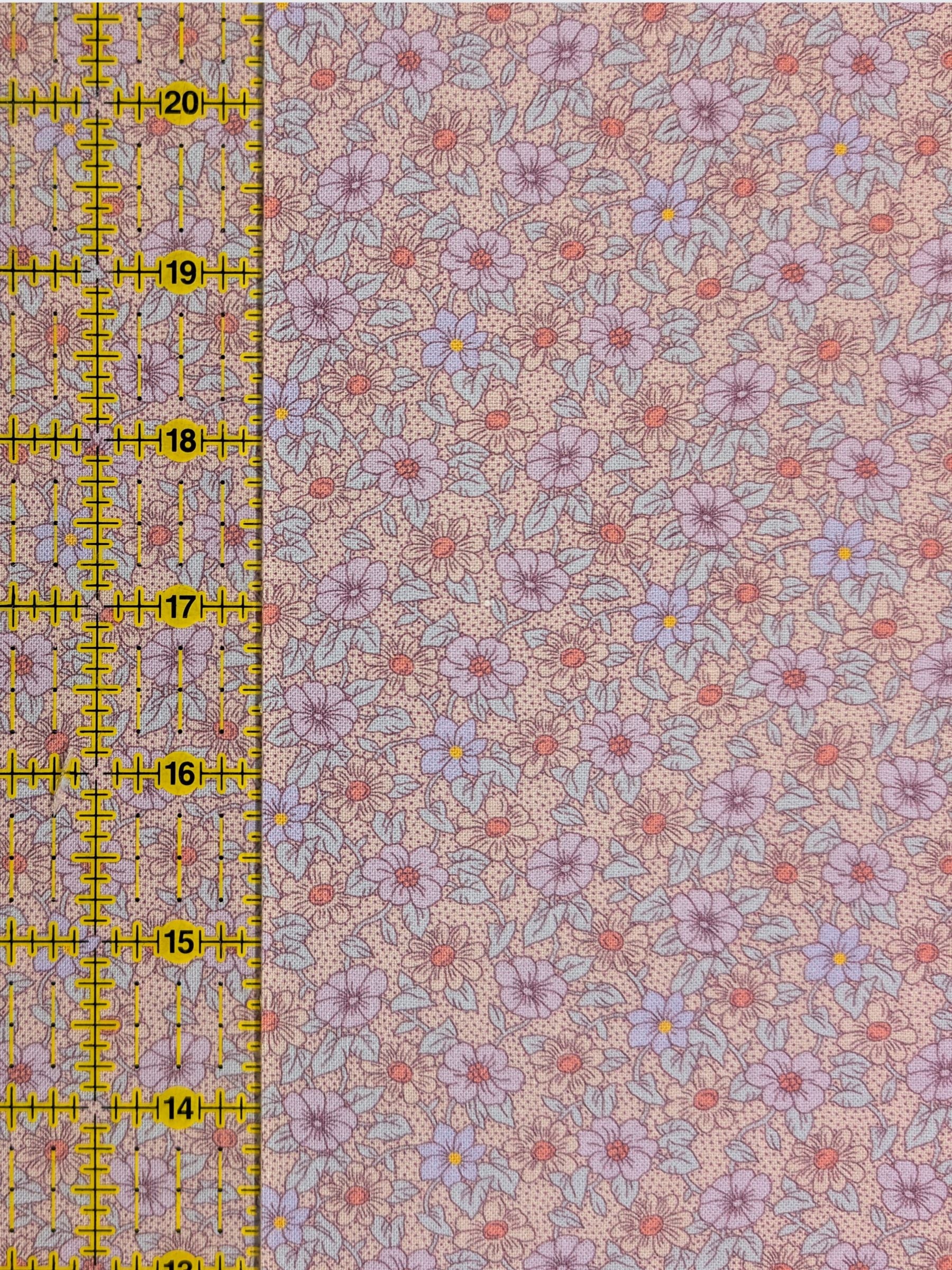 Textile Pantry - Tiny Flowers & Dots Cotton Sheeting Fabric - Purple