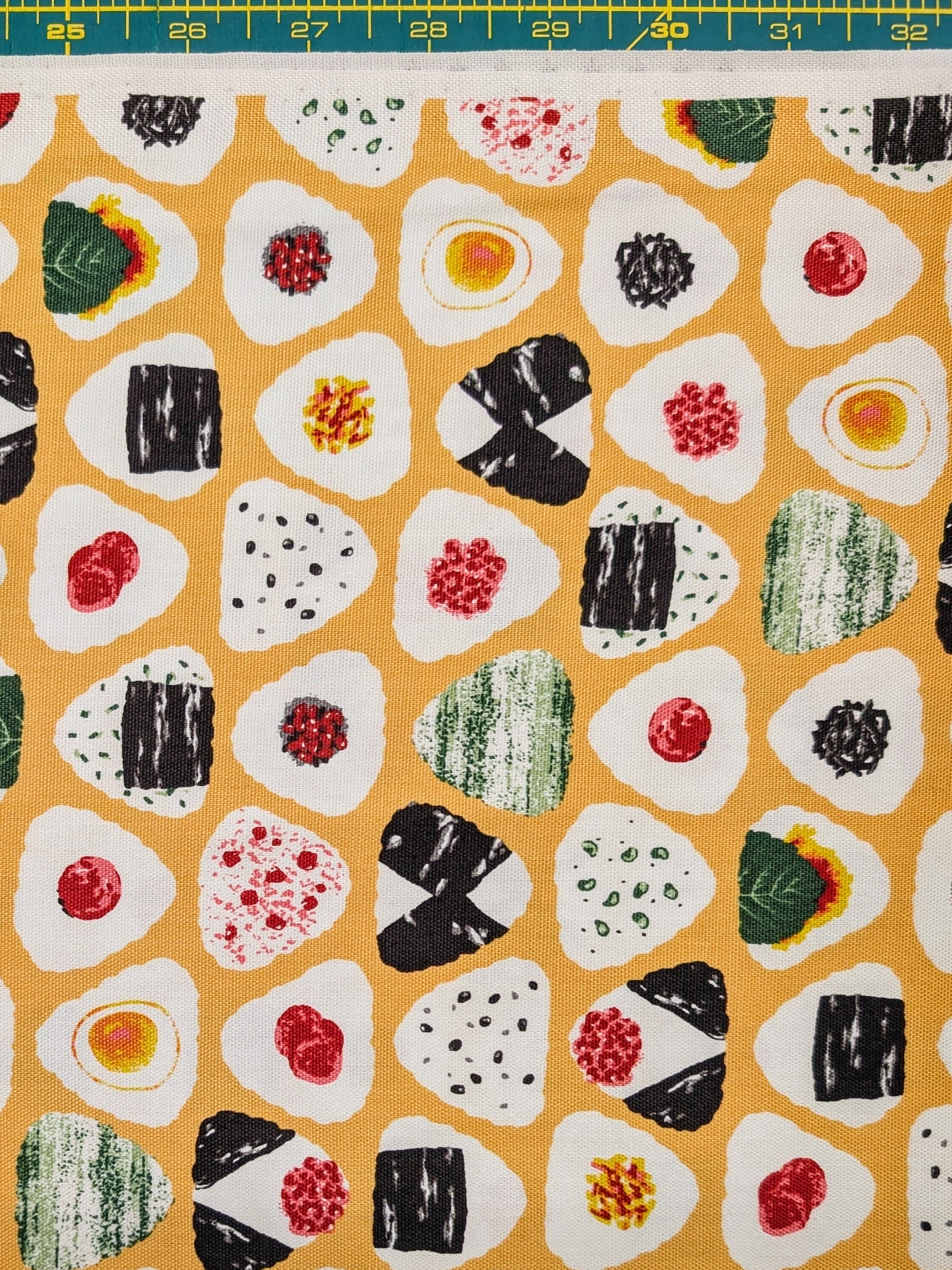 Asano - Onigiri Line Cotton Oxford Fabric - Yellow REMNANT