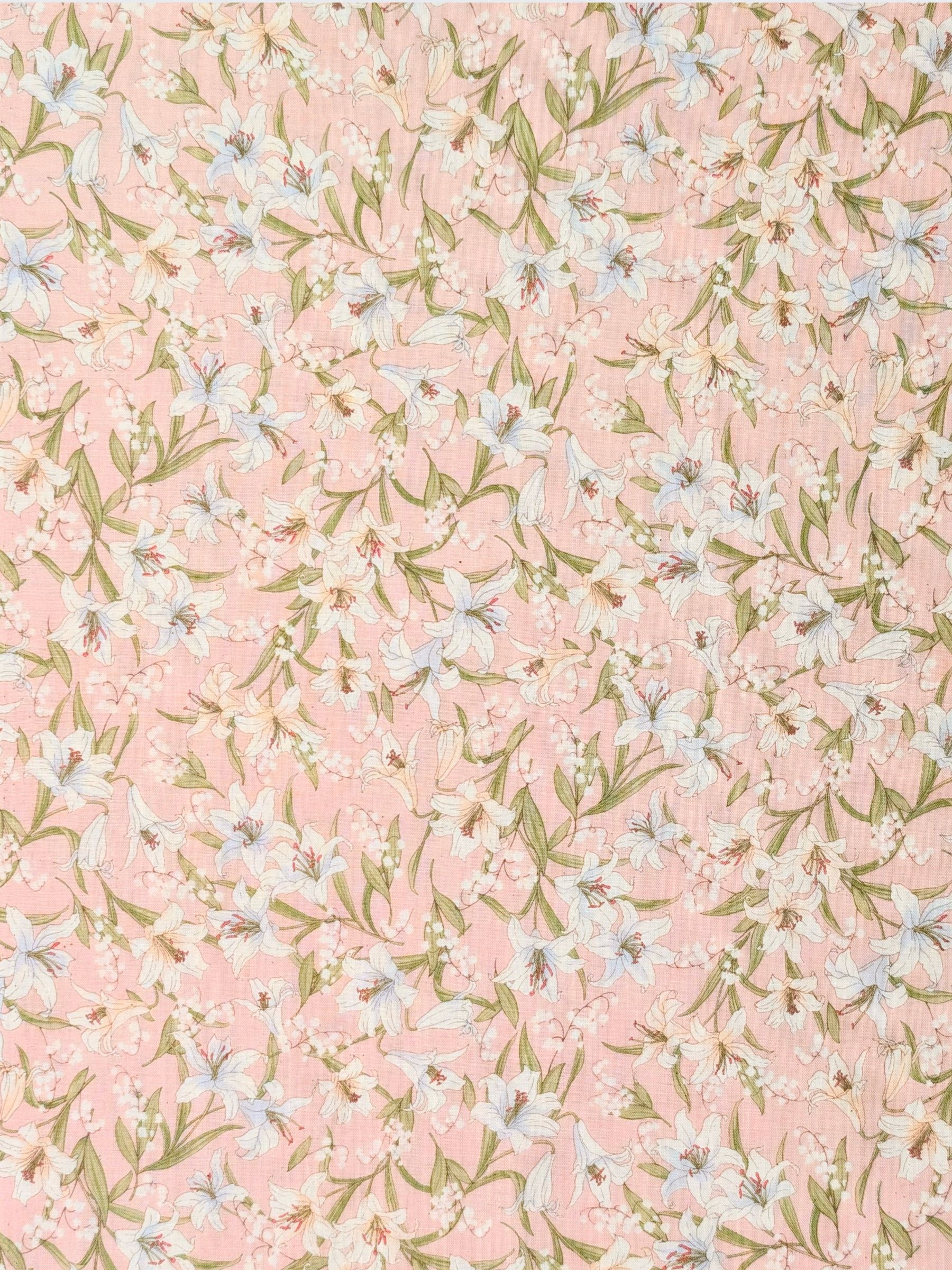 Sevenberry - Flowing Lillies Cotton Shirting Fabric - Pink