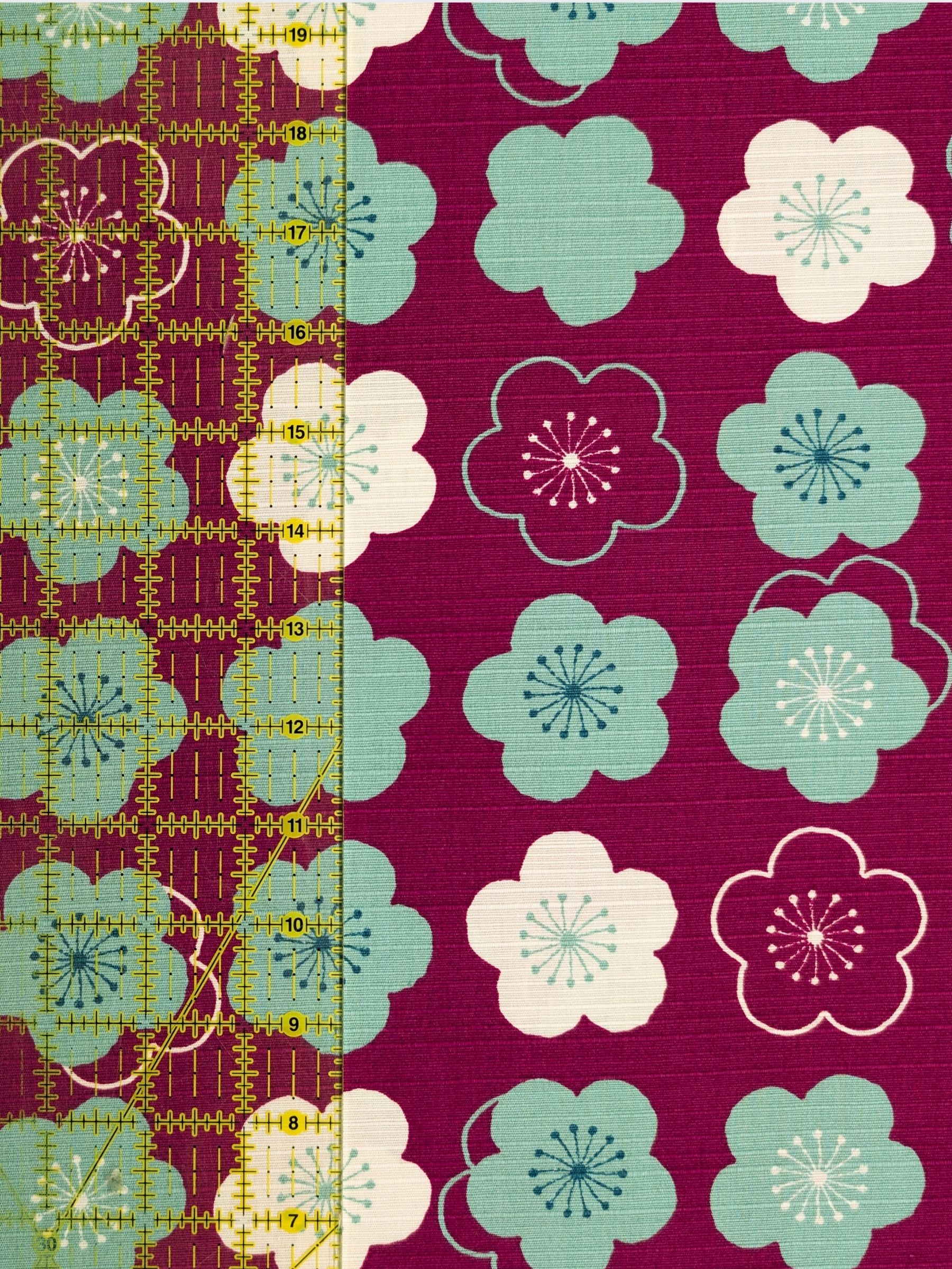 Sevenberry - Plum Blossom Cotton Shantung Fabric - Magenta & Teal