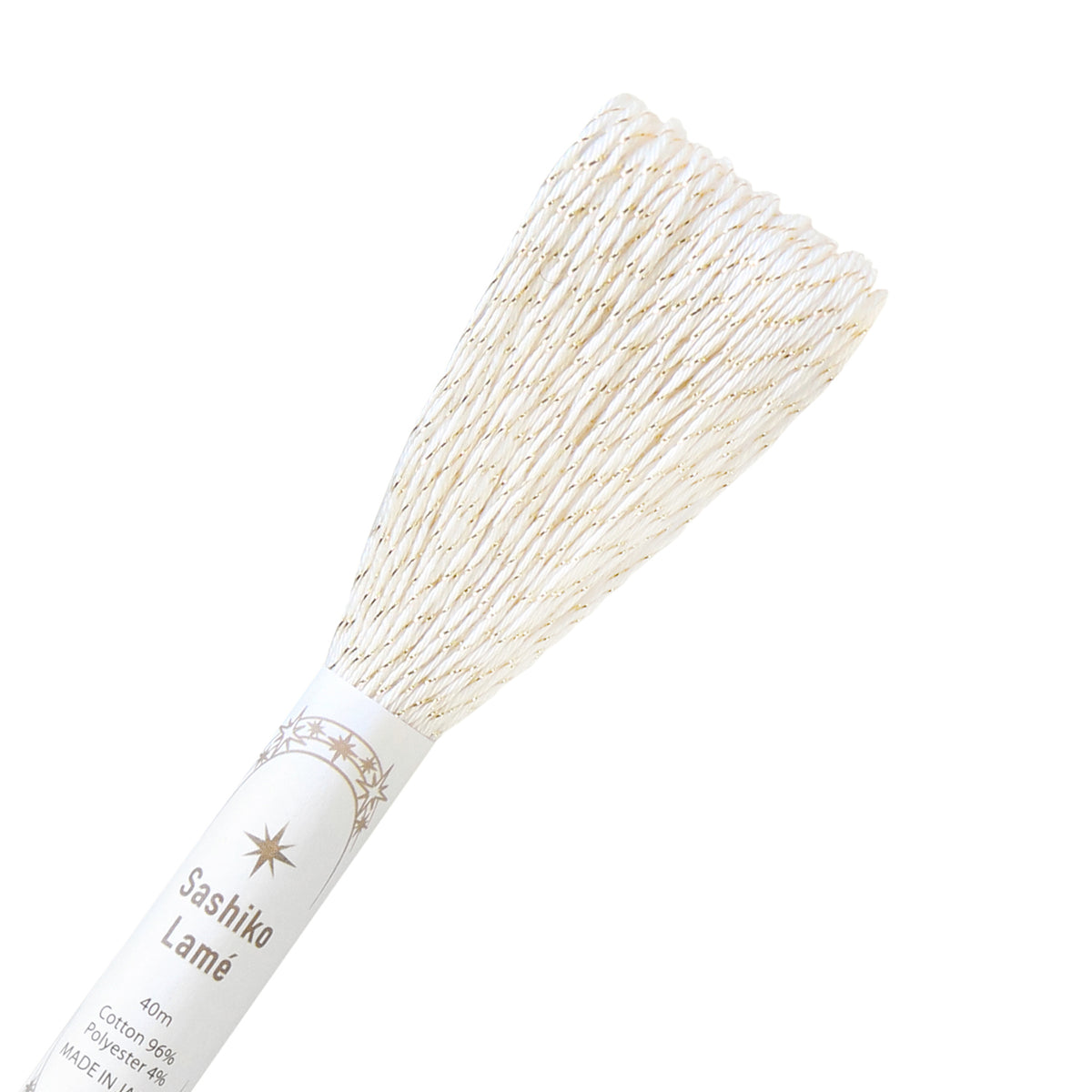 Olympus - Sashiko Lamé Metallic Thread 40m Skein - White & Gold
