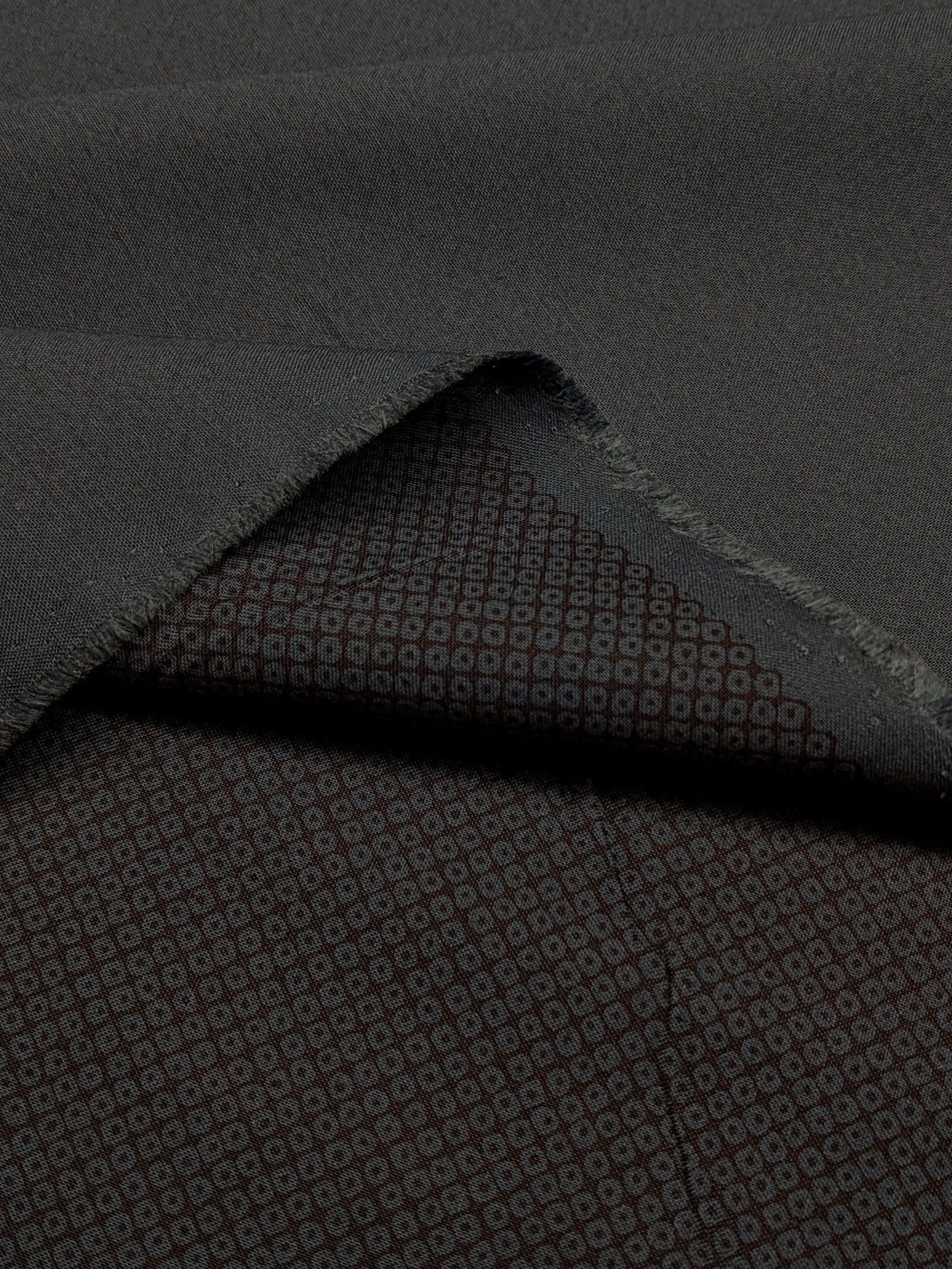Sevenberry - Kanoko Dots Cotton Sheeting Fabric - Dark Blue and Black REMNANT