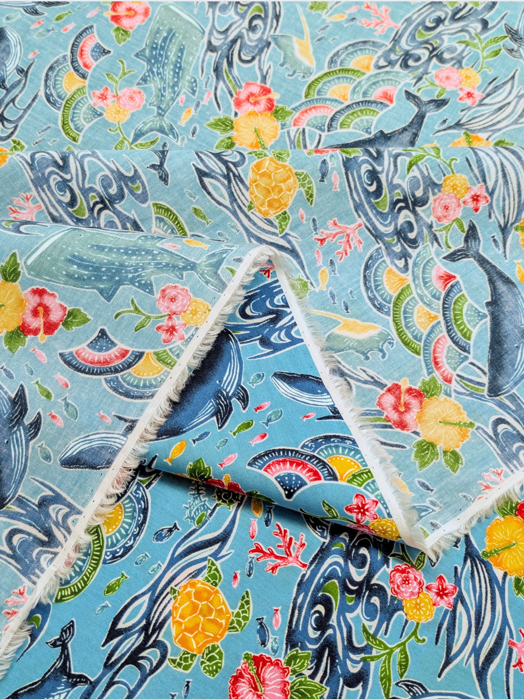 Cosmo - Underwater Paradise Cotton Fabric - Medium Blue