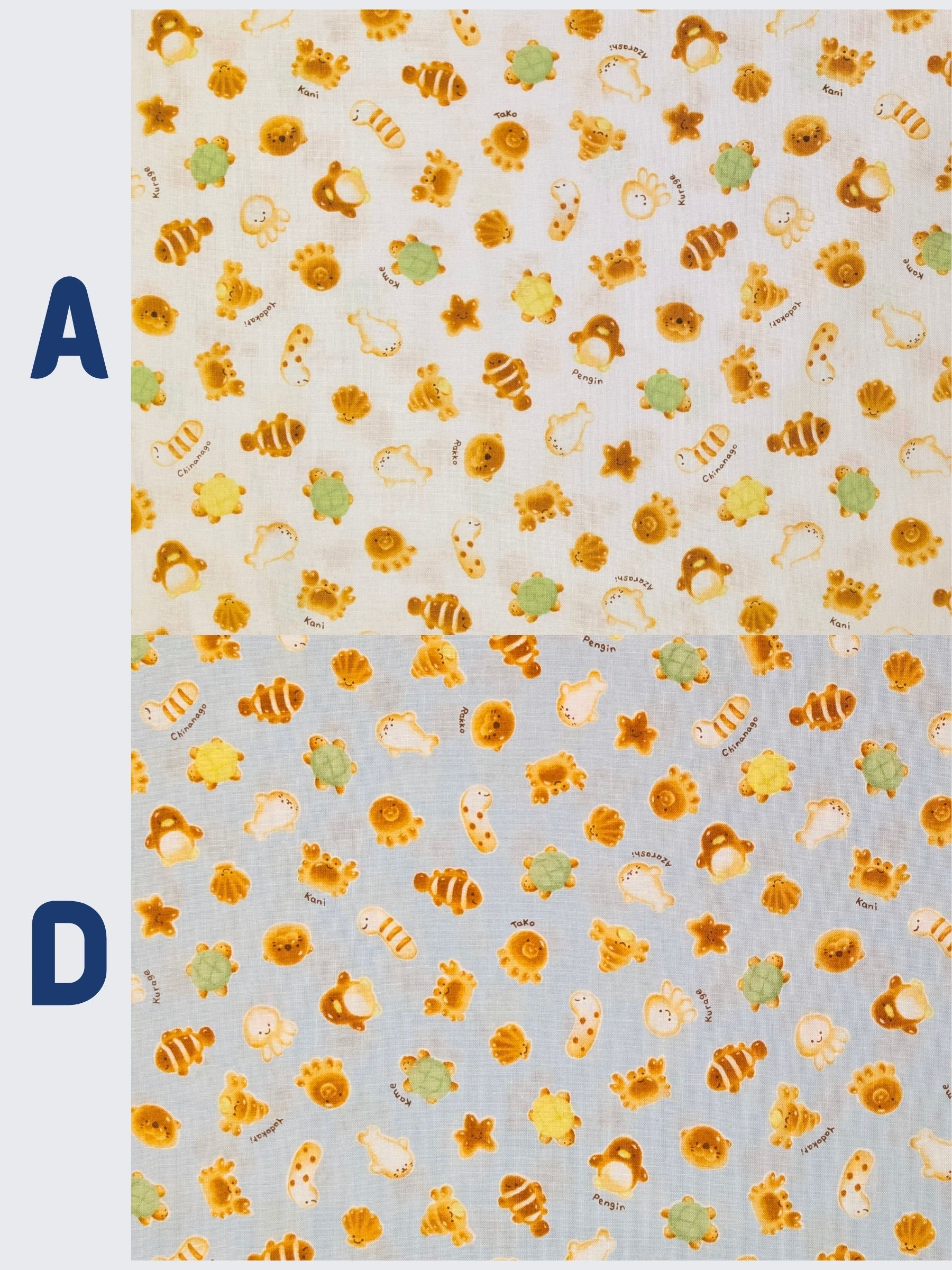 Cosmo - Cutesie Ocean Breads Cotton Sheeting Fabric - White