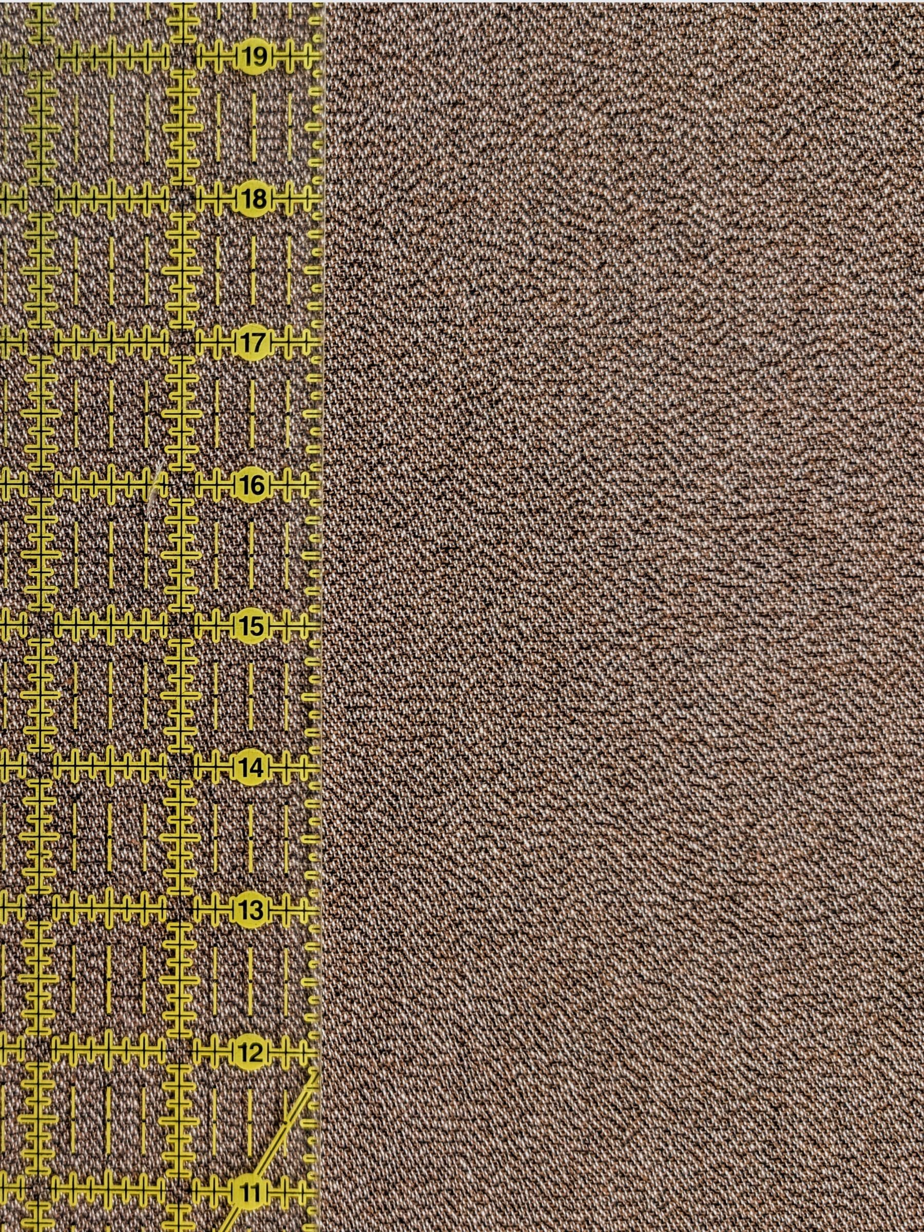 Cosmo - Heathered Yarn Dyed Cotton Fabric - Medium Brown