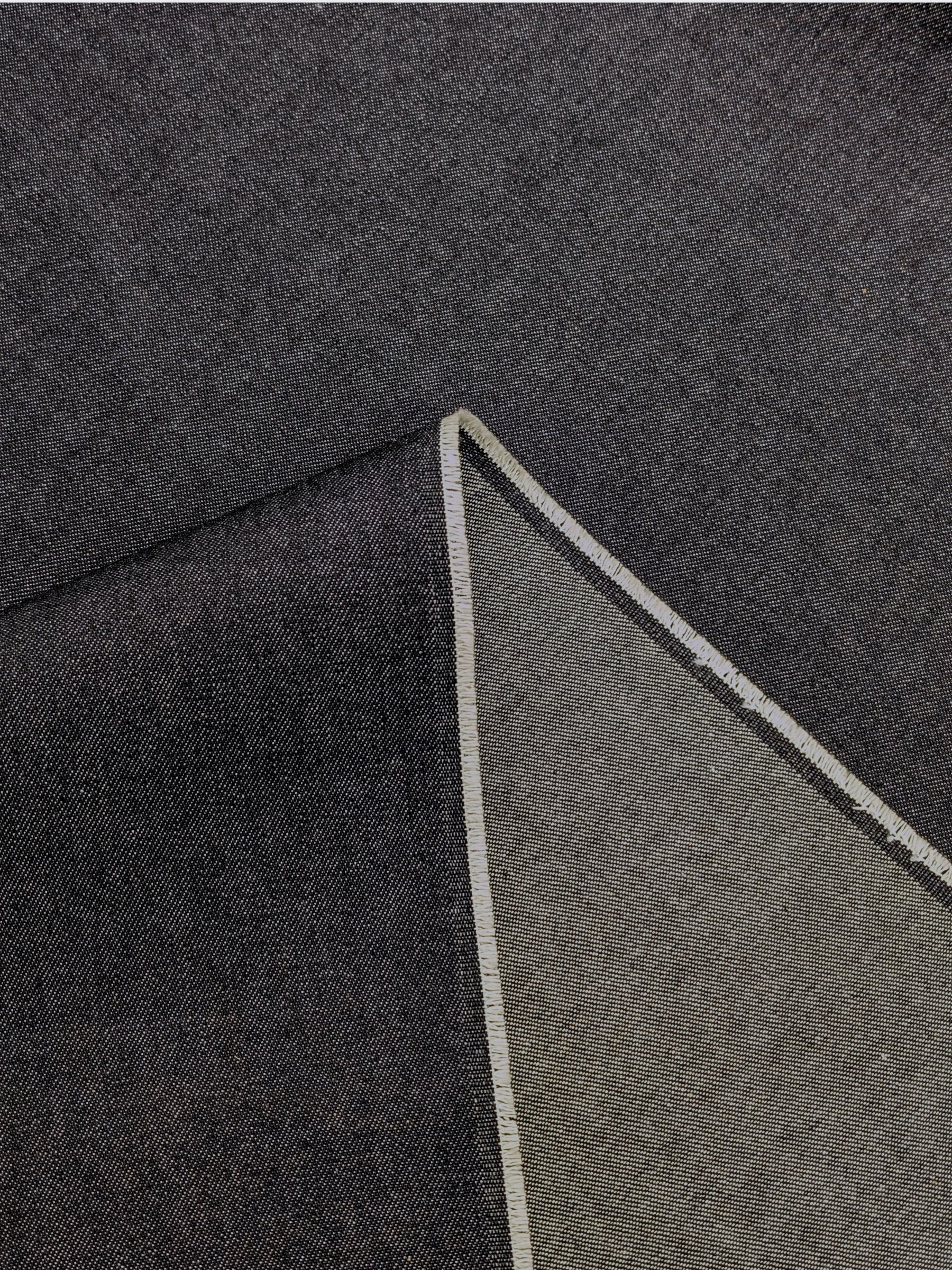 Kaihara Denim - Non-Stretch Japanese Cotton Twill Denim Fabric - 10 oz Black