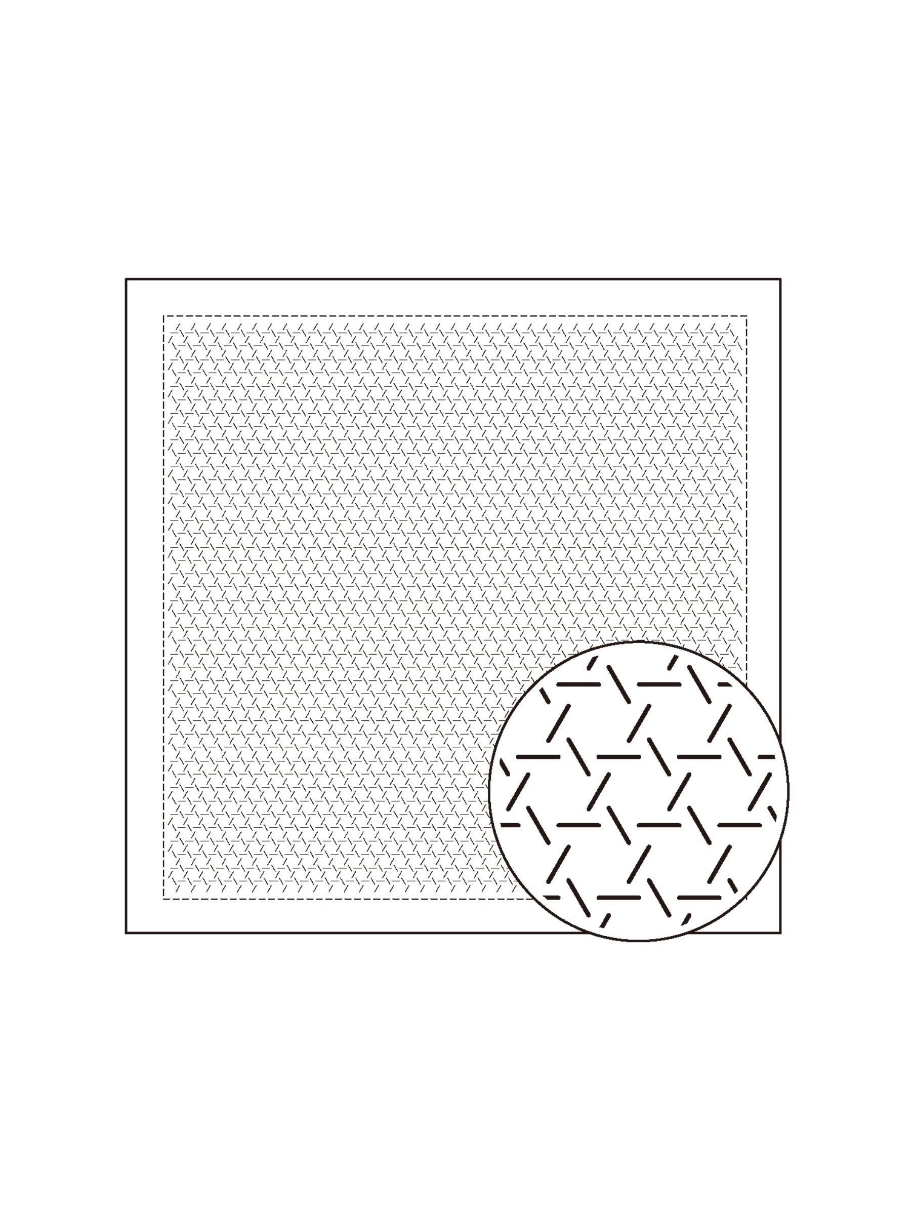 Olympus - Single Stitching Collection "Kagome" Cotton Sashiko Sampler Cloth - White