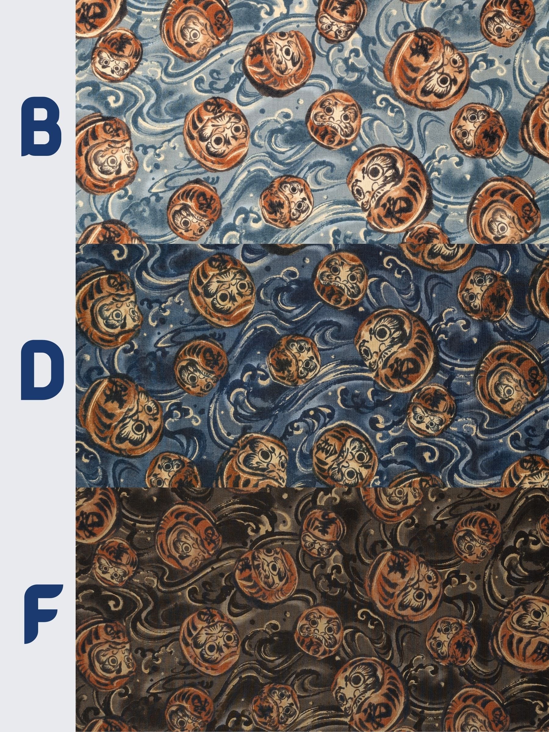 QuiltGate - Brushed Daruma & Waves Cotton Sheeting Fabric - Gray
