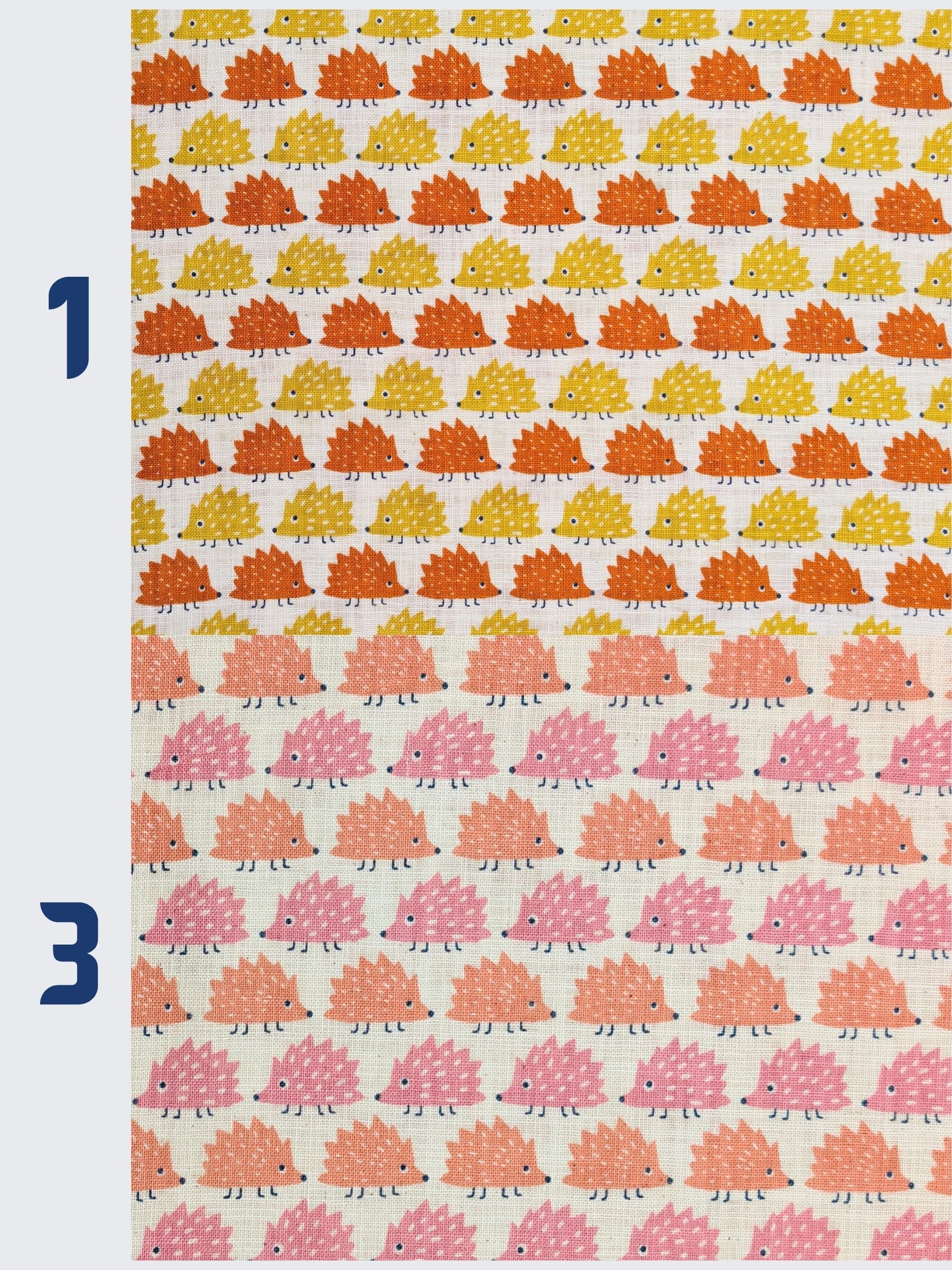 Sevenberry - Trailing Hedgehogs Rustic Weave Cotton Fabric - Orange & Yellow