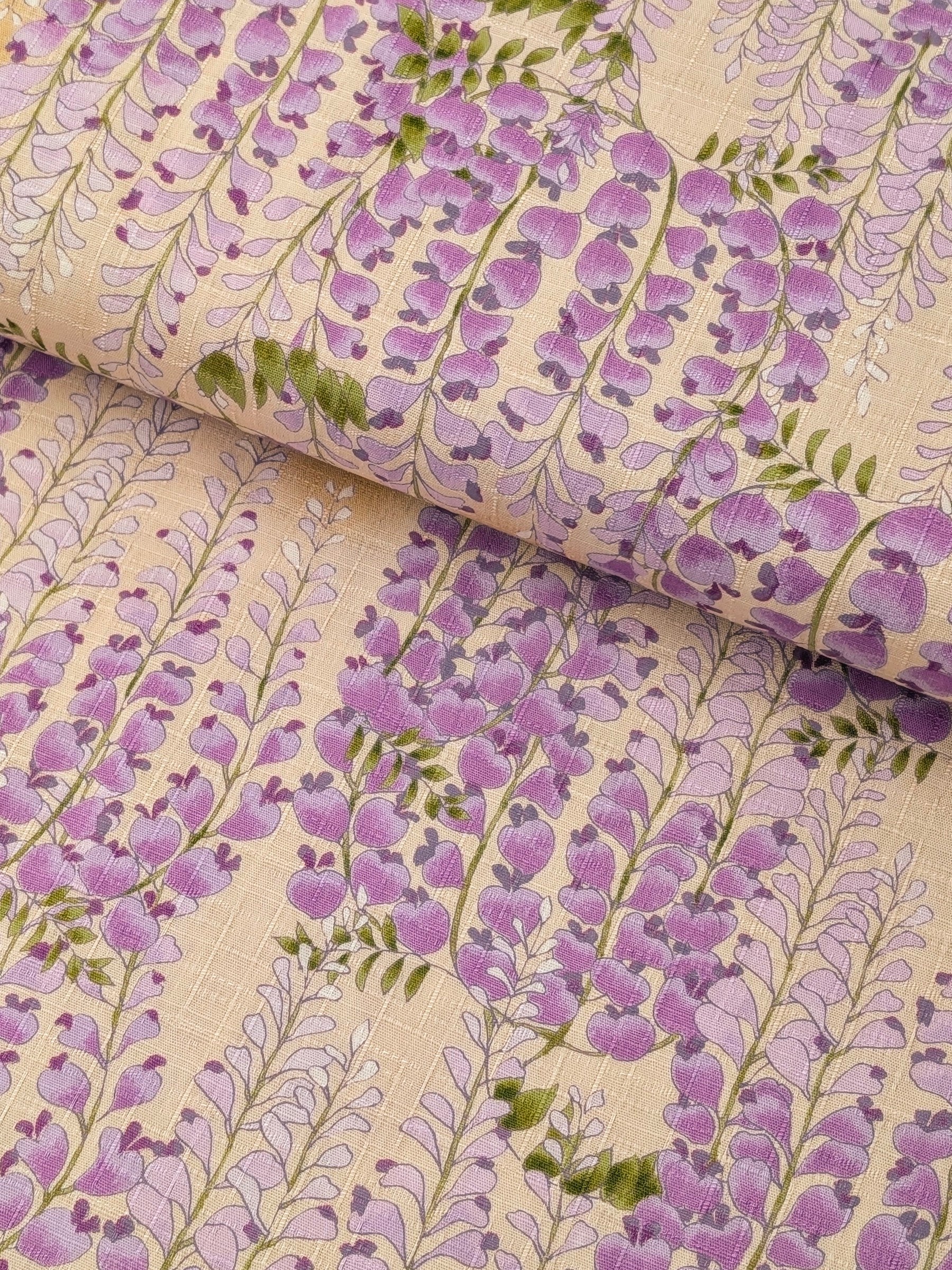 Kobayashi - Hanging Wisteria Cotton Dobby Fabric - Beige