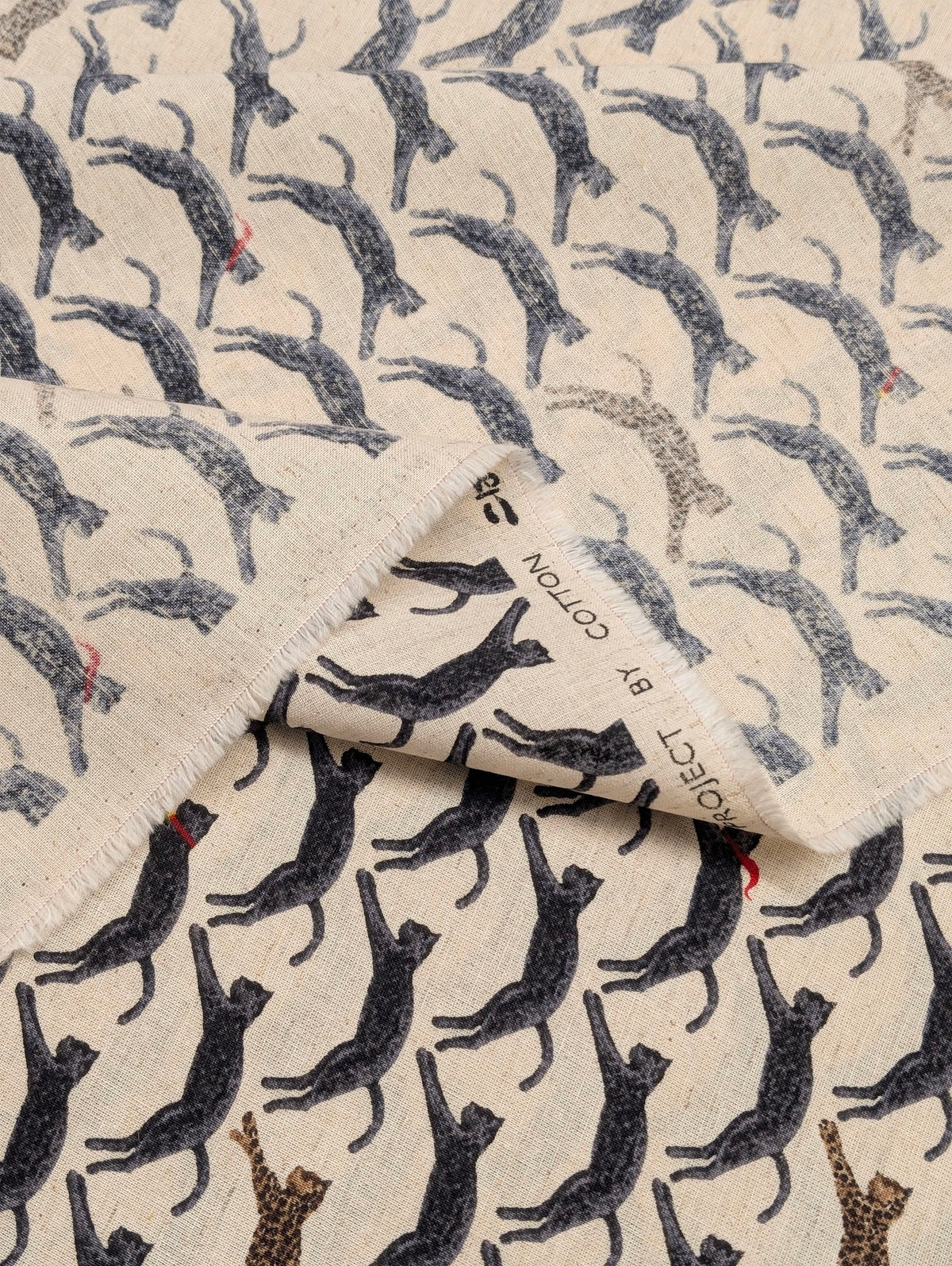 Kobayashi - Leaping Cats Cotton Sheeting Fabric