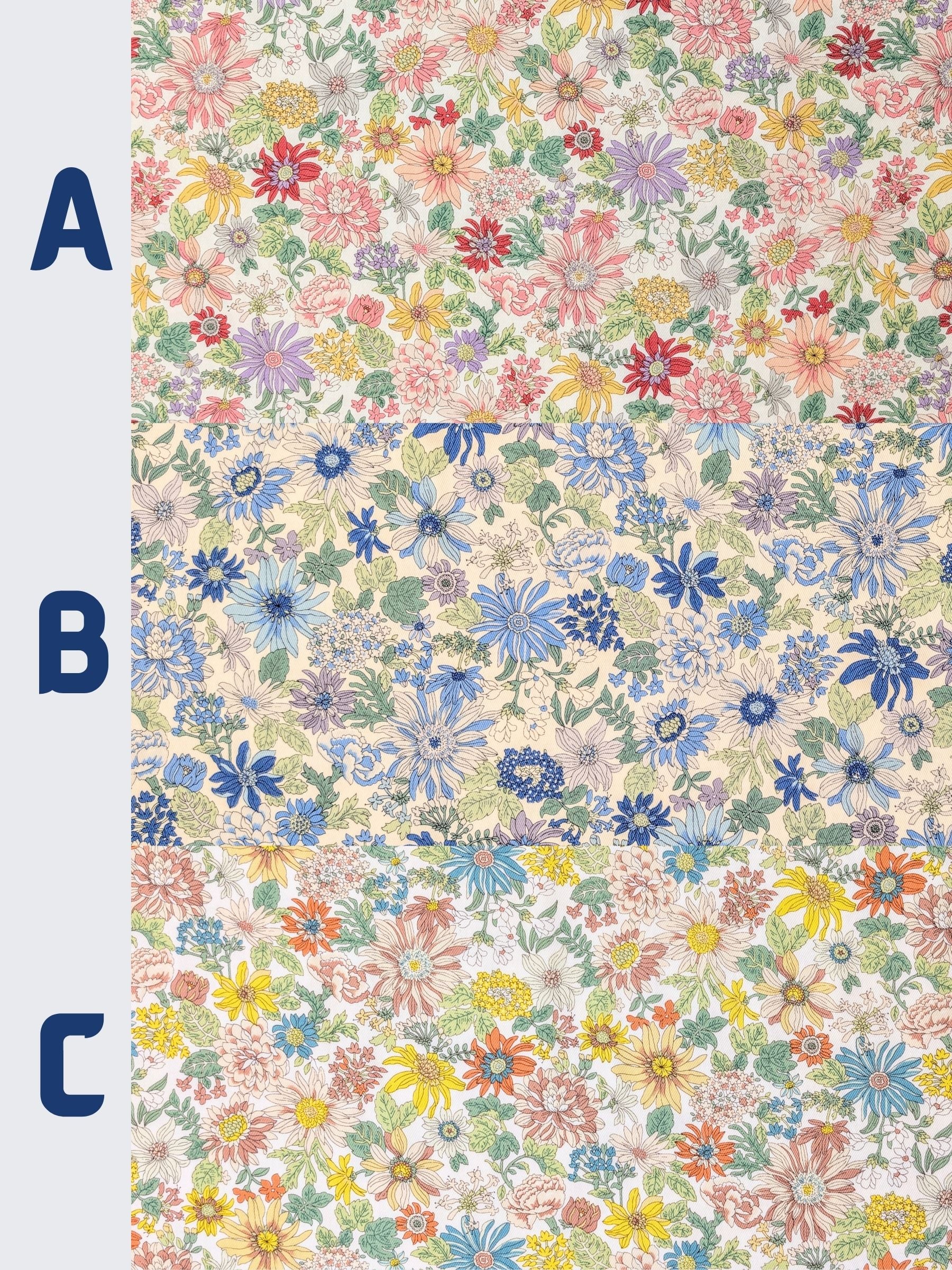 Kobayashi - Colorful Floral Cotton Twill Fabric - Green