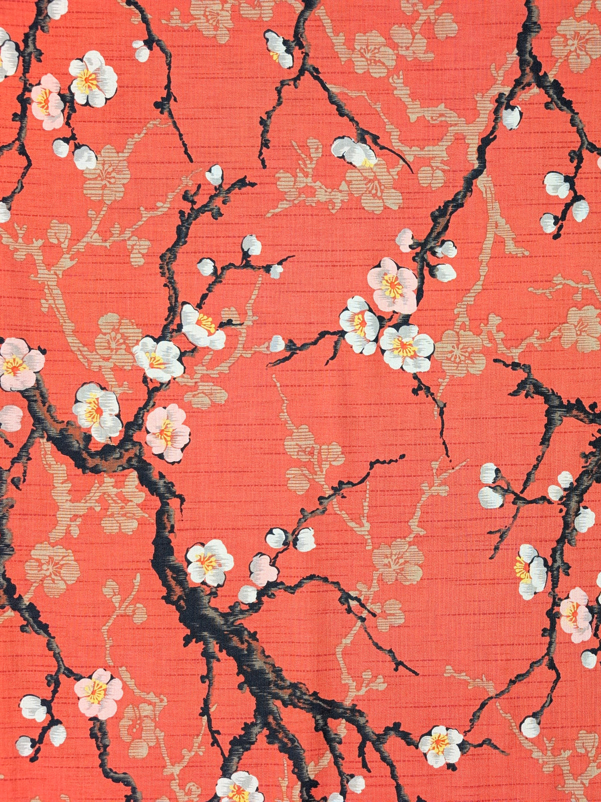 Kokka - Sakura Branches Cotton Sheeting Fabric - Red