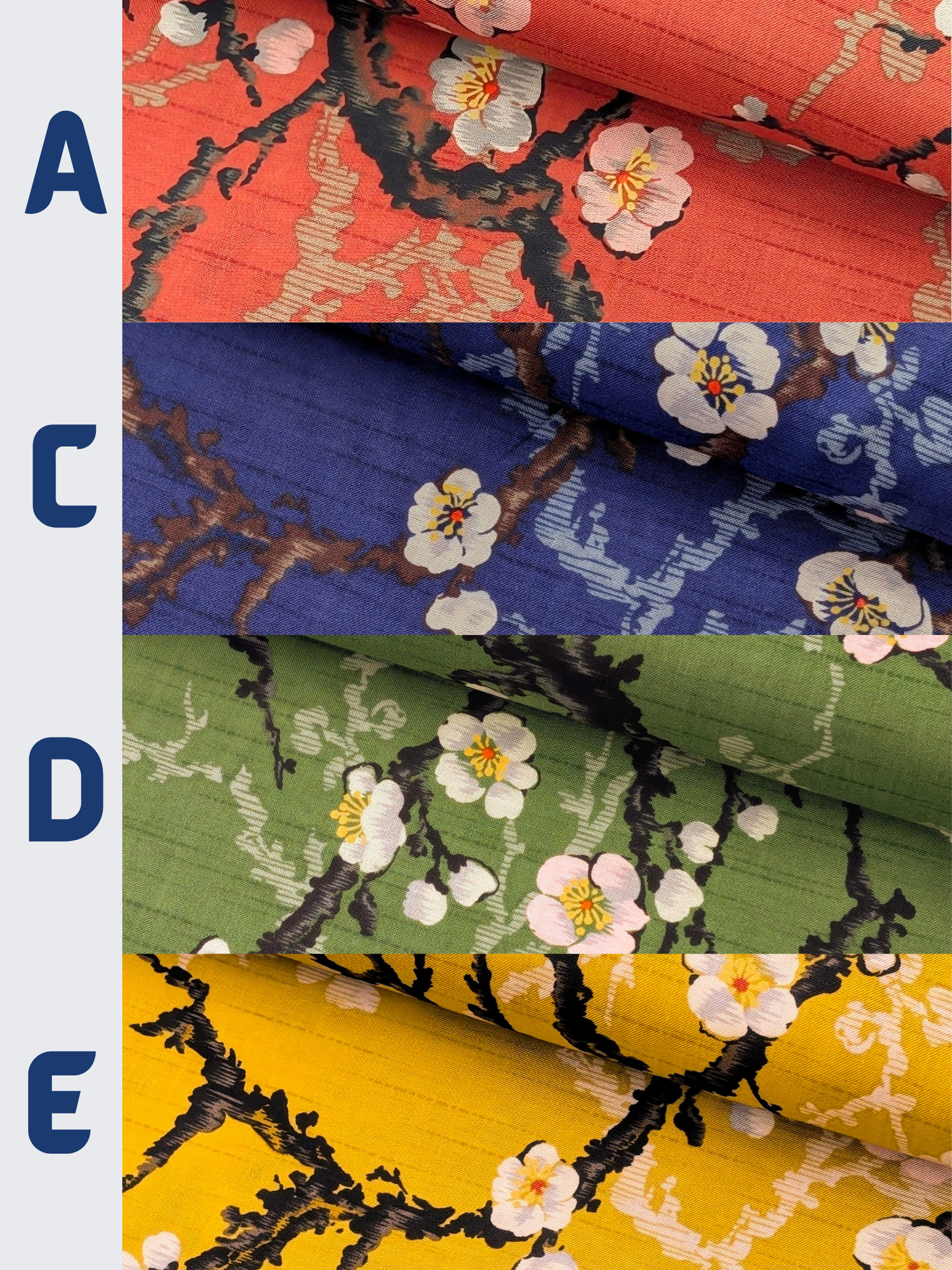 Kokka - Sakura Branches Cotton Sheeting Fabric - Green