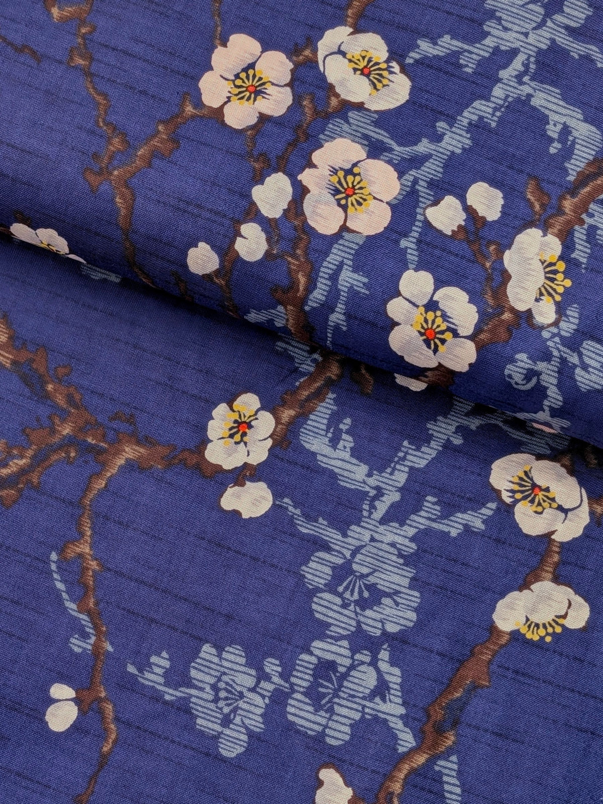 Kokka - Sakura Branches Cotton Sheeting Fabric - Blue