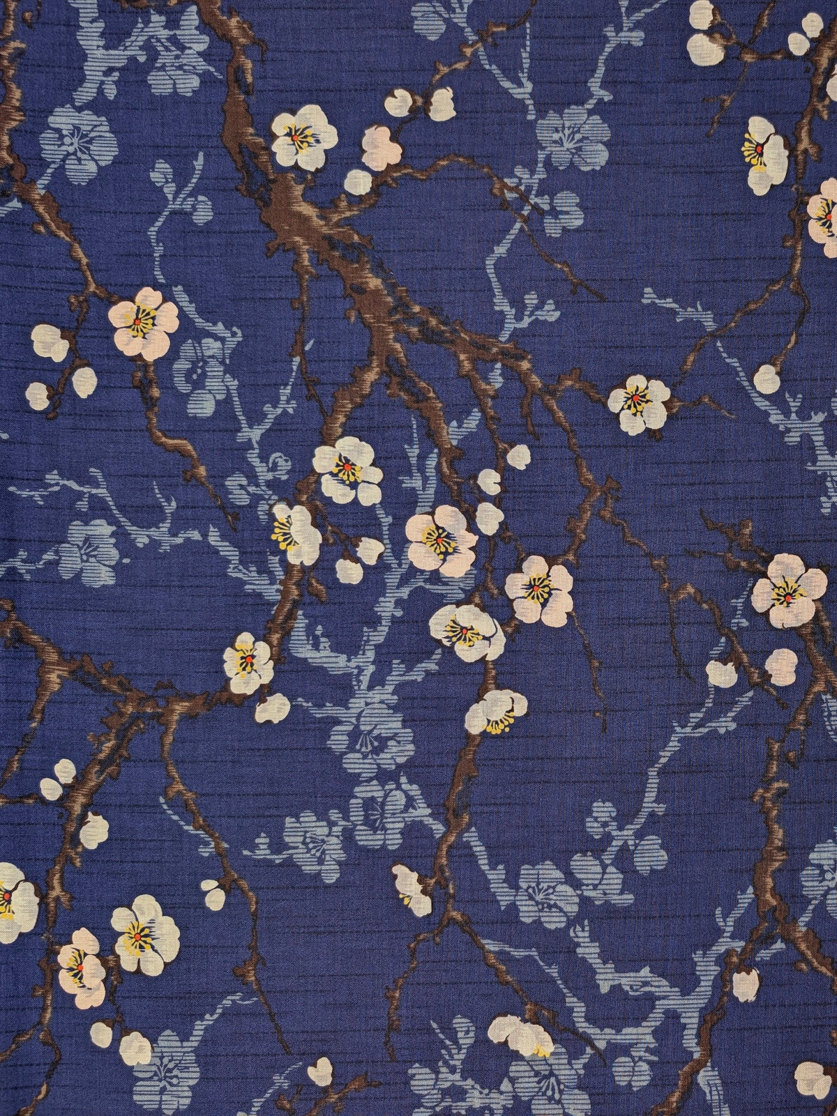 Kokka - Sakura Branches Cotton Sheeting Fabric - Blue