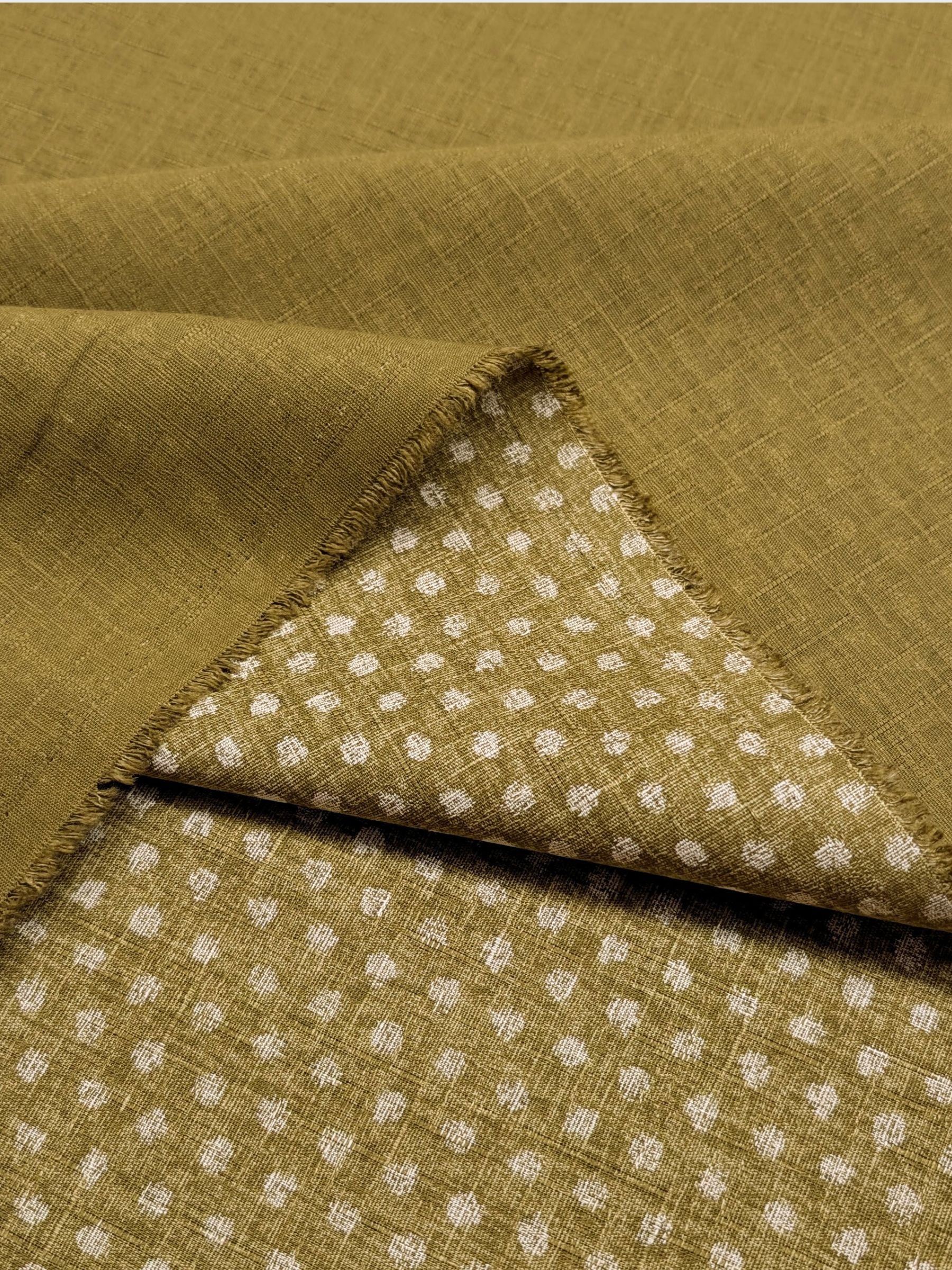 Morikiku - Small Dots Cotton Dobby Fabric - Light Green