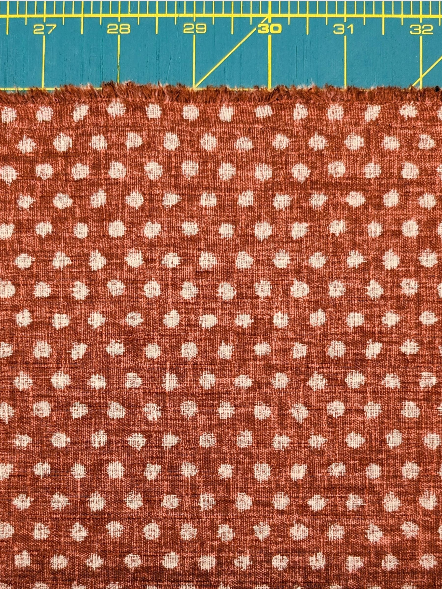 Morikiku - Small Dots Cotton Dobby Fabric - Coral