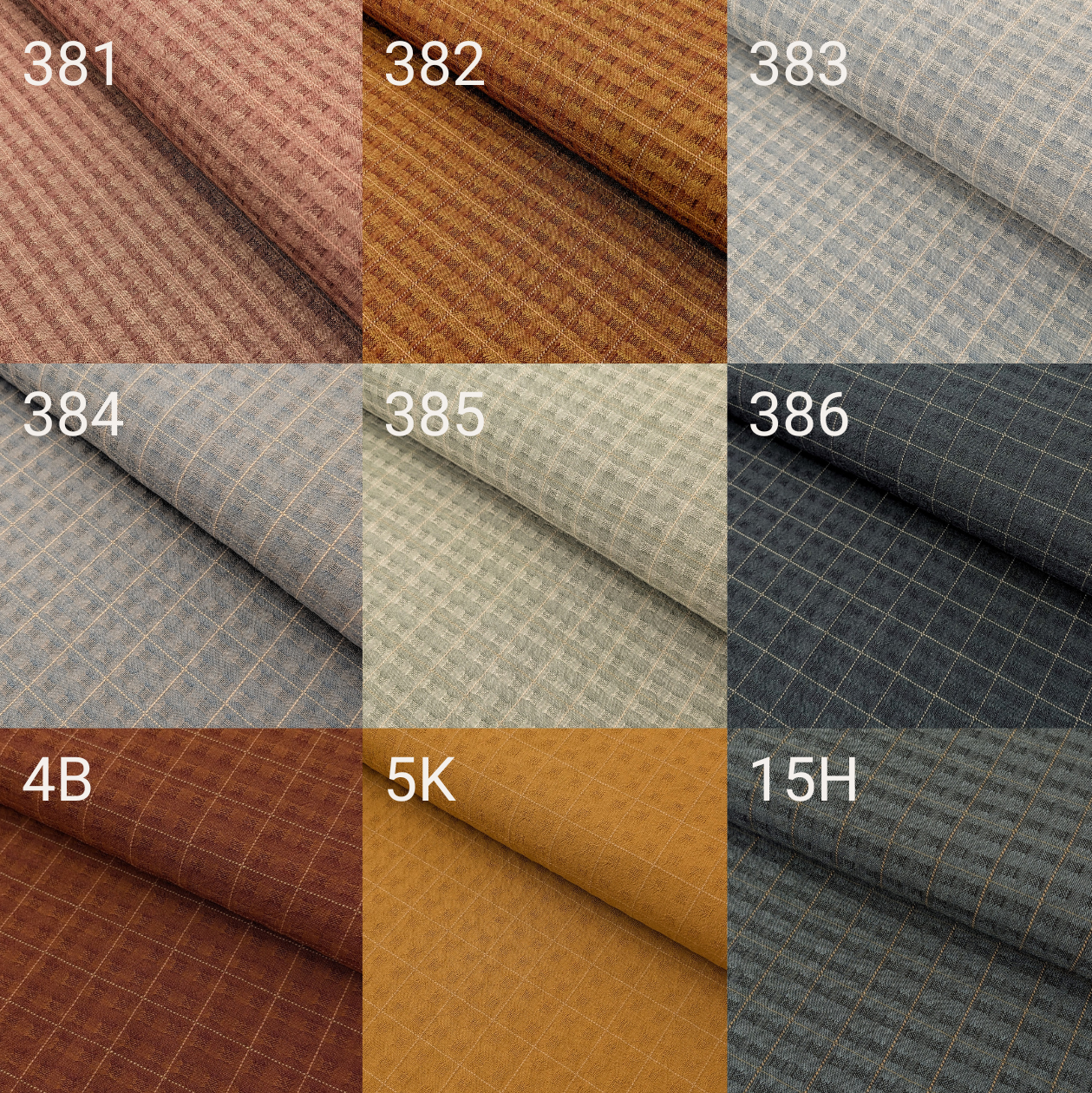 MYD - Textured Windowpane Plaid Yarn Dyed Cotton Fabric - Teal