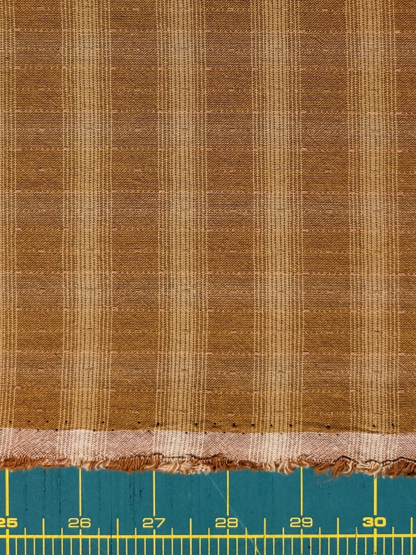 MYD - Dotted Texture Cotton Gingham Plaid Yarn Dyed Fabric - Marigold and Cream