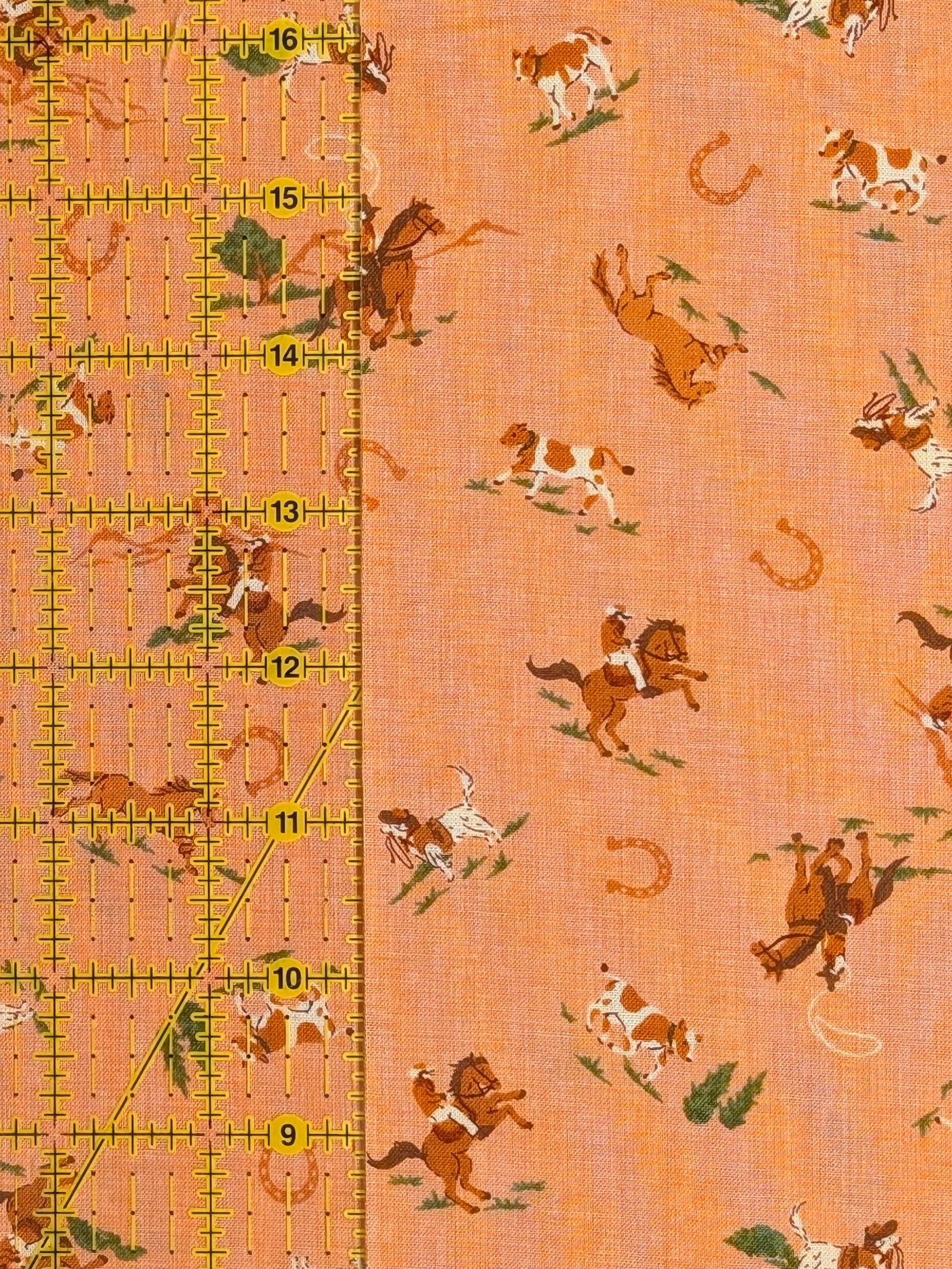 Vancet - Old Western Feed Sack Print Cotton Fabric - Pink
