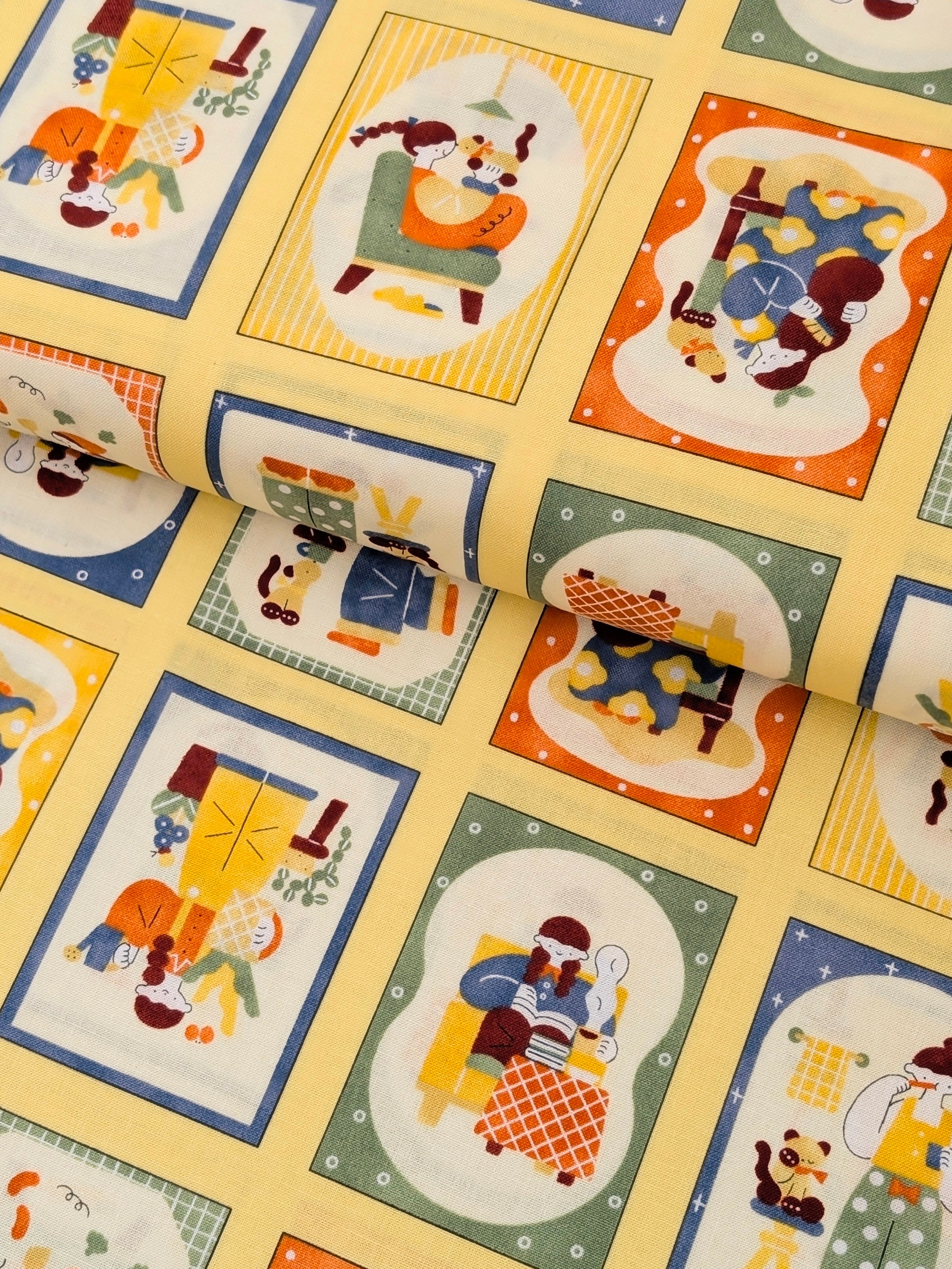 Cosmo - Scrapbook Ladies Cotton Sheeting Fabric - Yellow