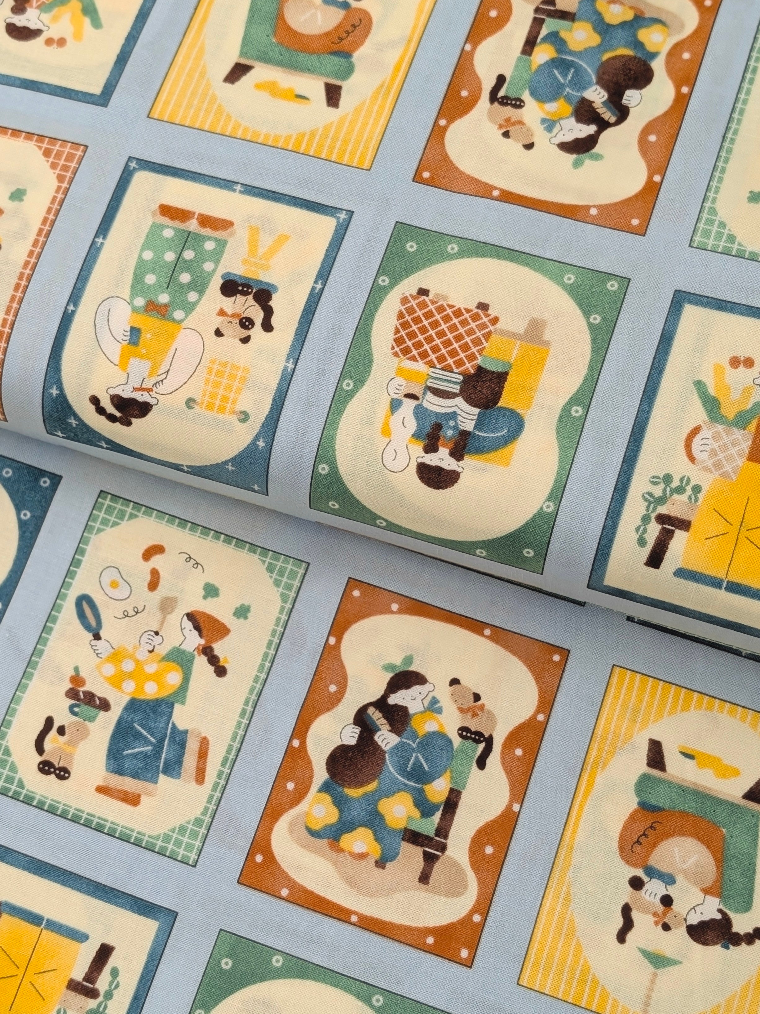 Cosmo - Scrapbook Ladies Cotton Sheeting Fabric - Blue