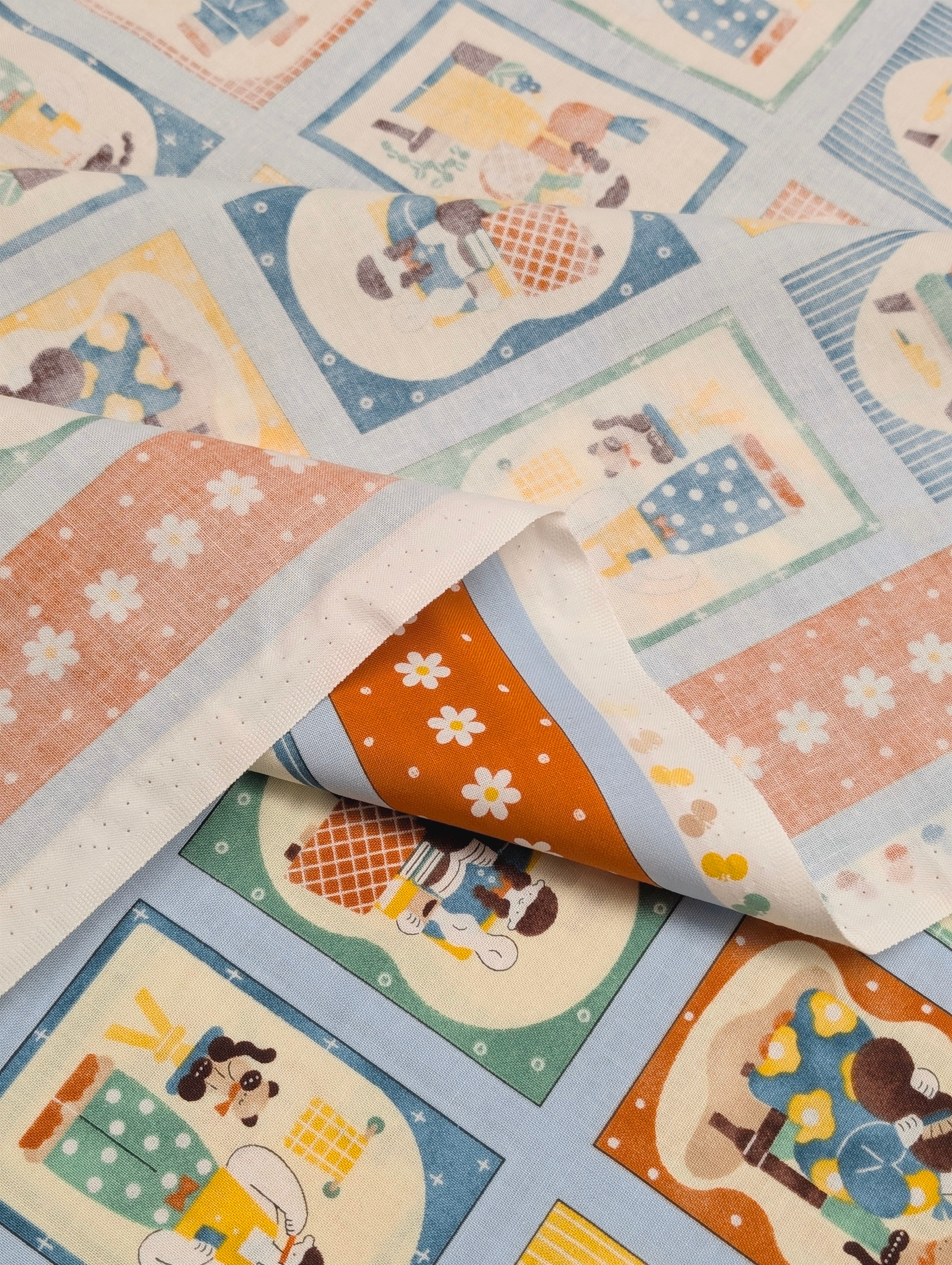 Cosmo - Scrapbook Ladies Cotton Sheeting Fabric - Blue