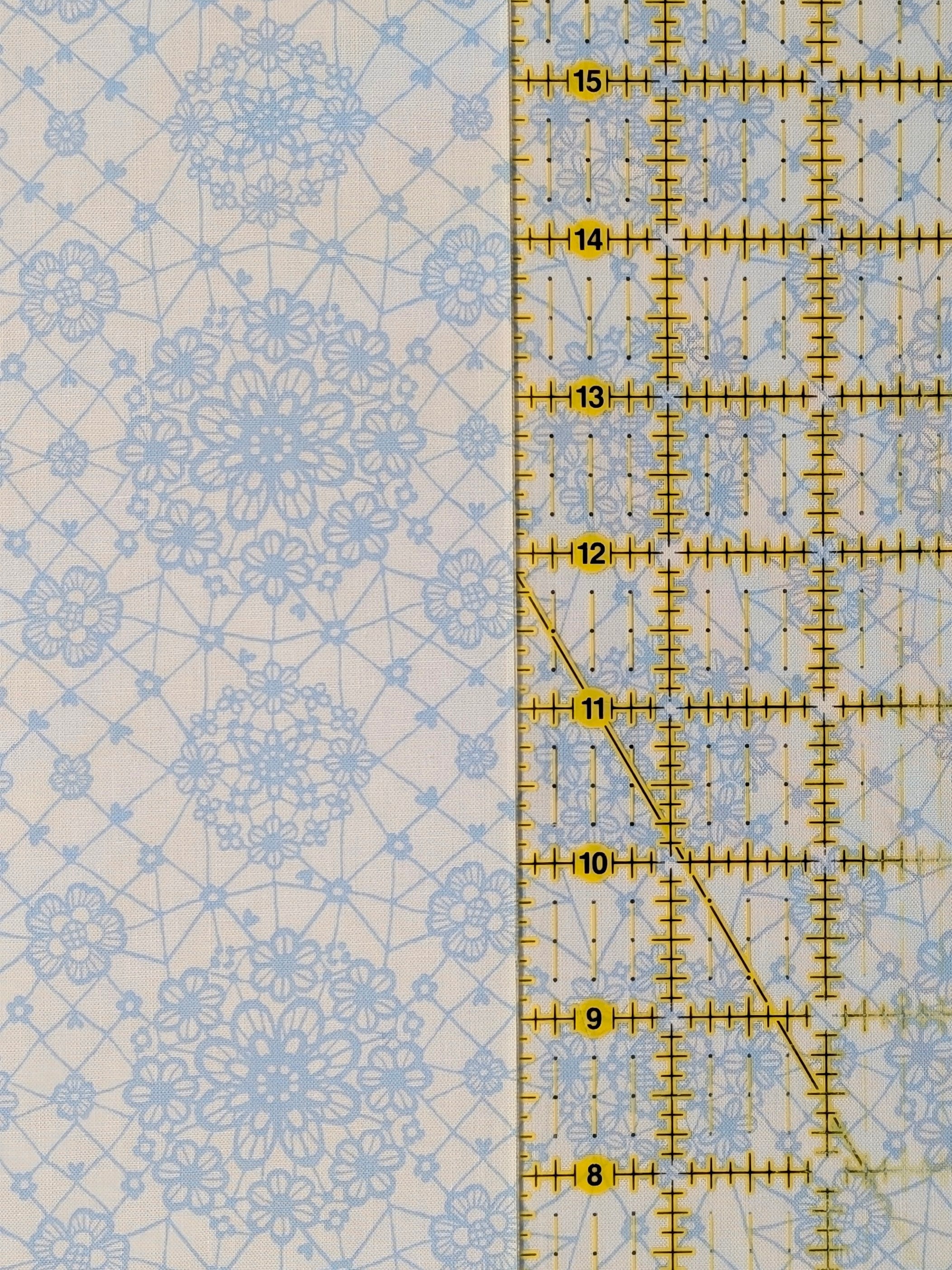 Yuwa - Floral Lace Print Cotton Sheeting Fabric - Light Blue