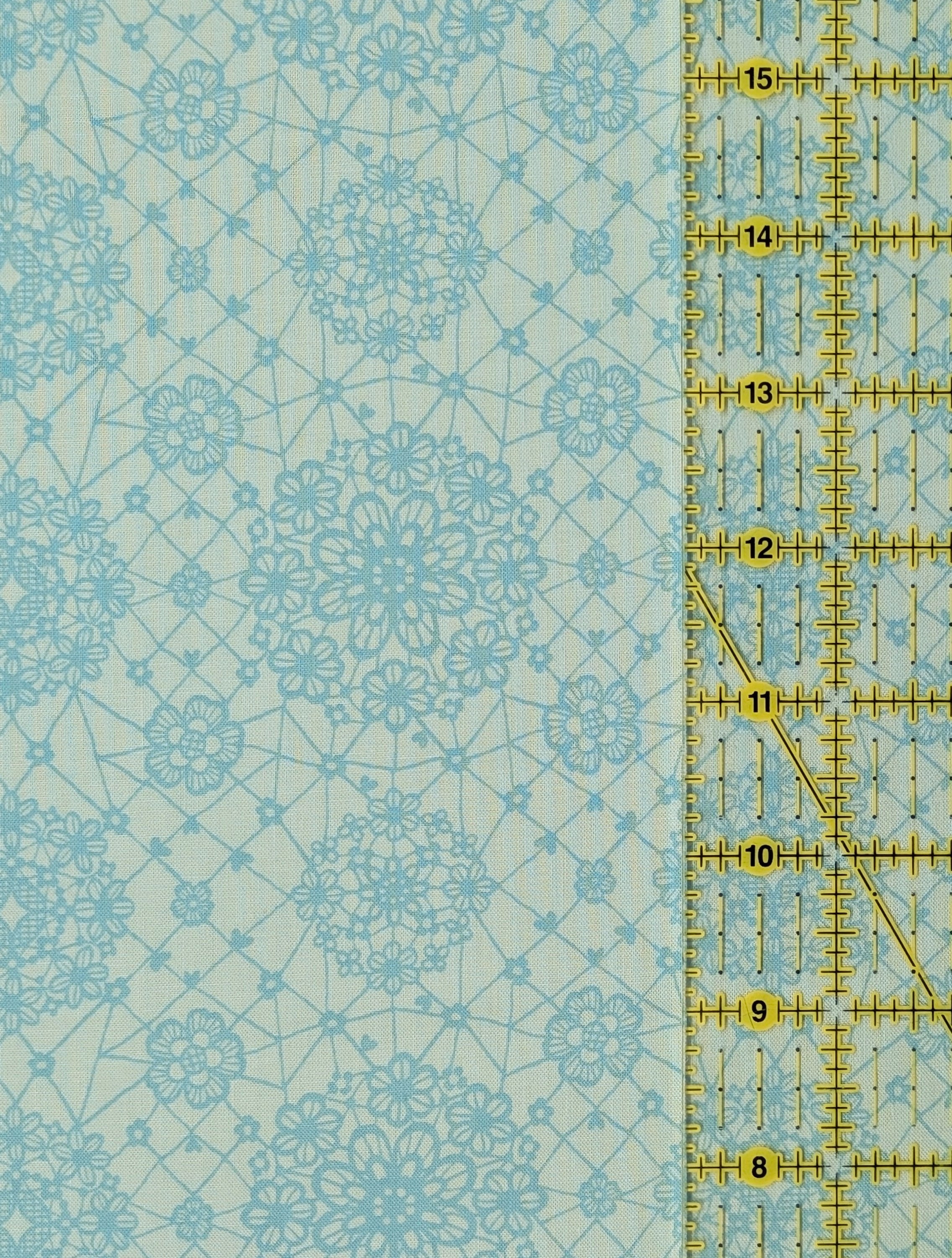 Yuwa - Floral Lace Print Cotton Sheeting Fabric - Teal