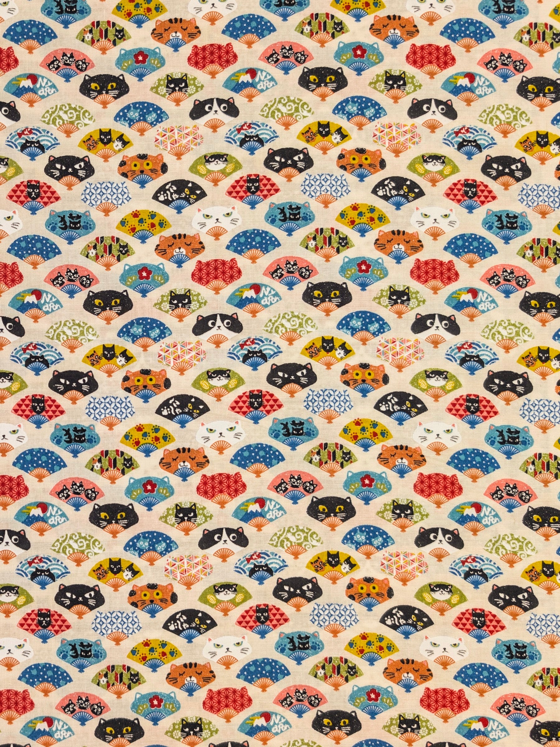 CoCo - Neko Fans Cotton Shirting Fabric - Beige