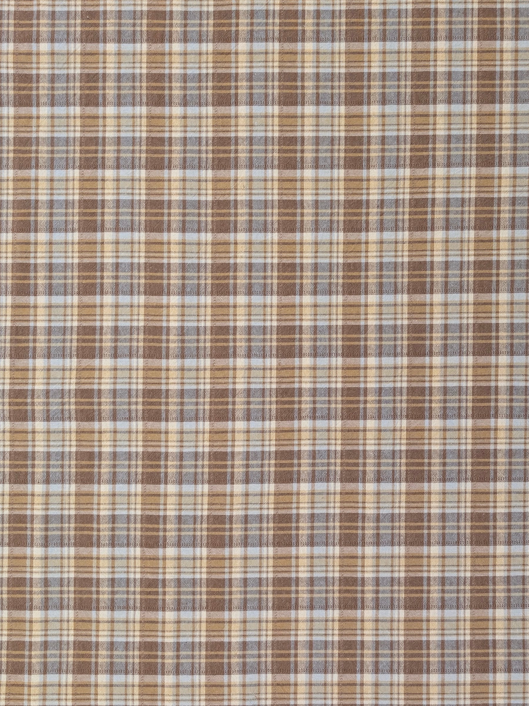 Textile Pantry - Madras Plaid Yarn Dyed Cotton Fabric - Brown & Yellow