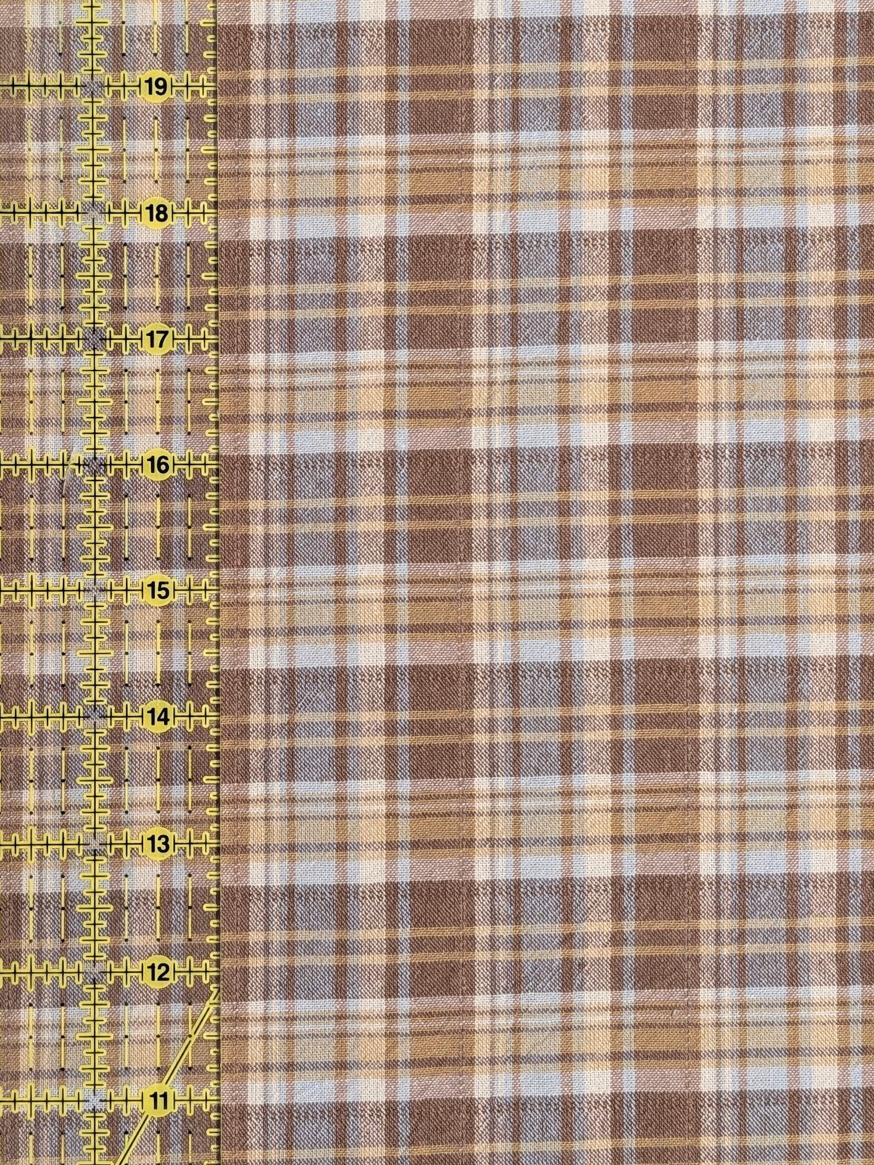 Textile Pantry - Madras Plaid Yarn Dyed Cotton Fabric - Brown & Yellow