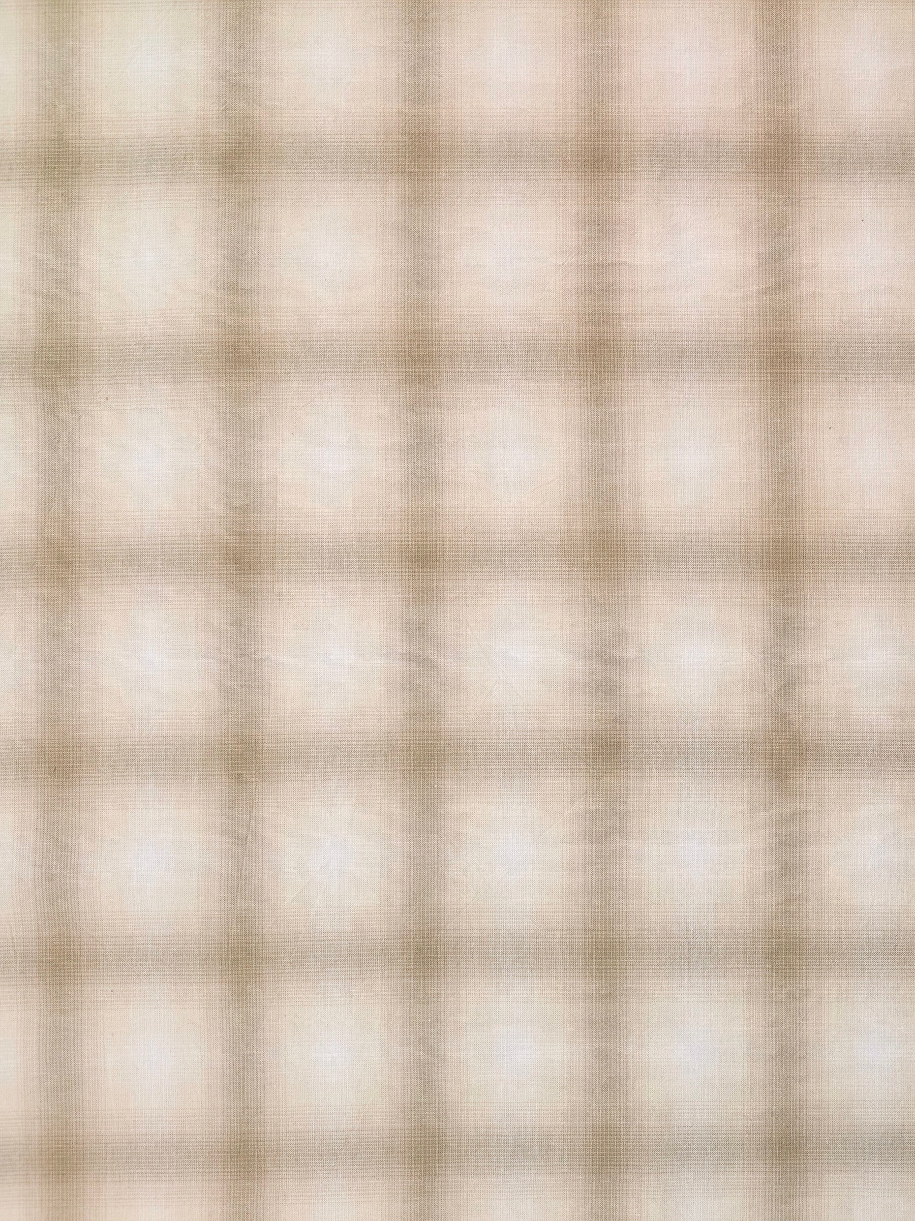 Handworks - Giant Windowpane Plaid Yarn Dyed Cotton Fabric - Beige