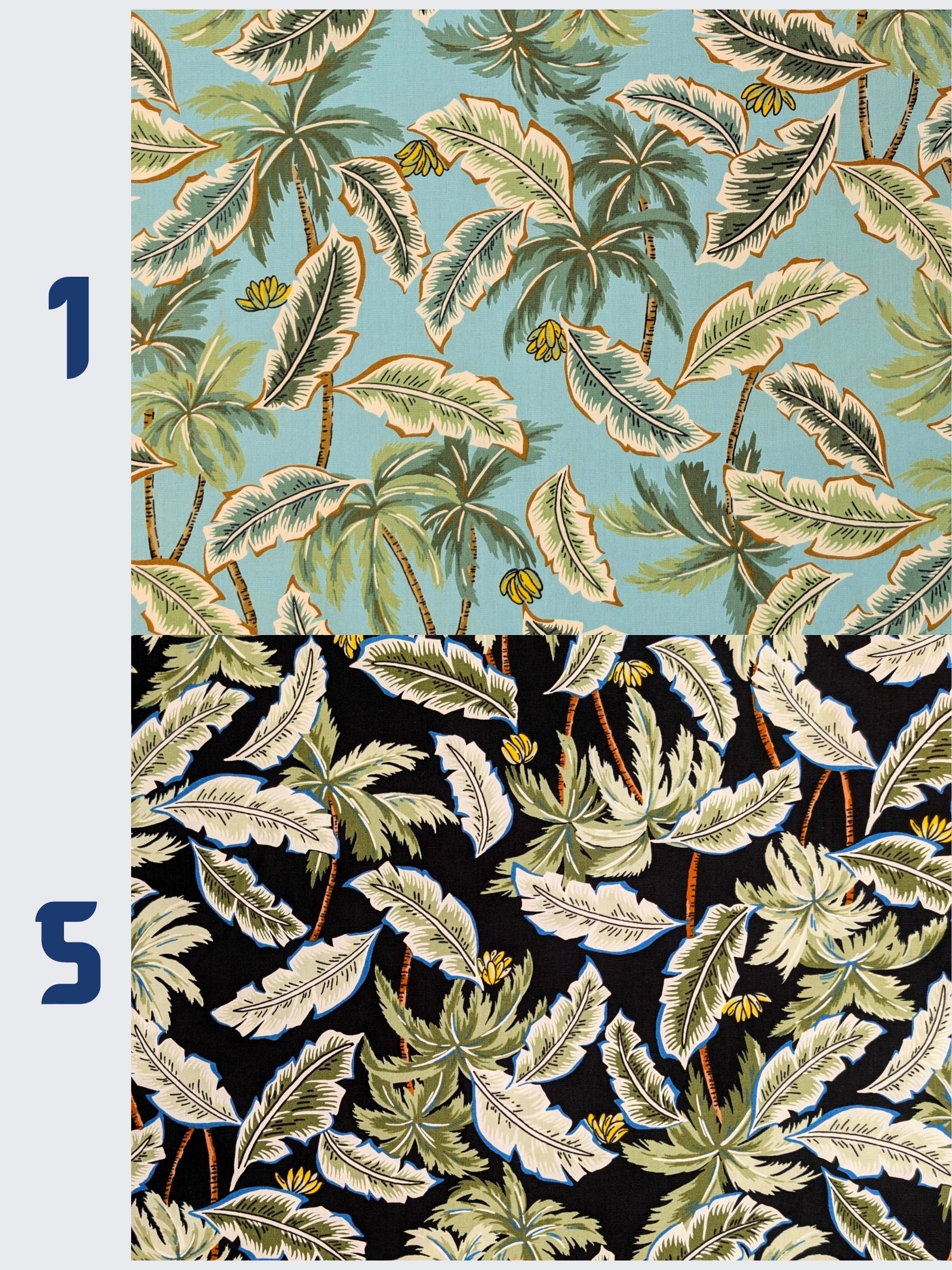 Sevenberry - Tropical Palms Cotton Broadcloth Fabric - Turquoise