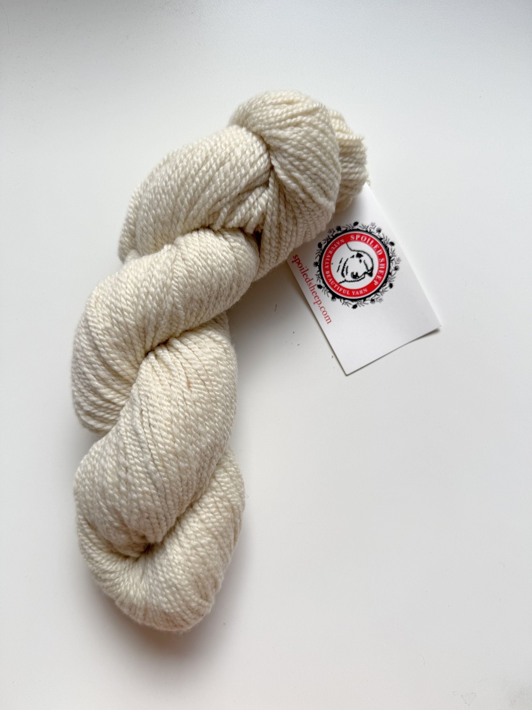 Spoiled Sheep - Corriedale/Rambouillet Wool Yarn 200yd - Luke #21 Natural White