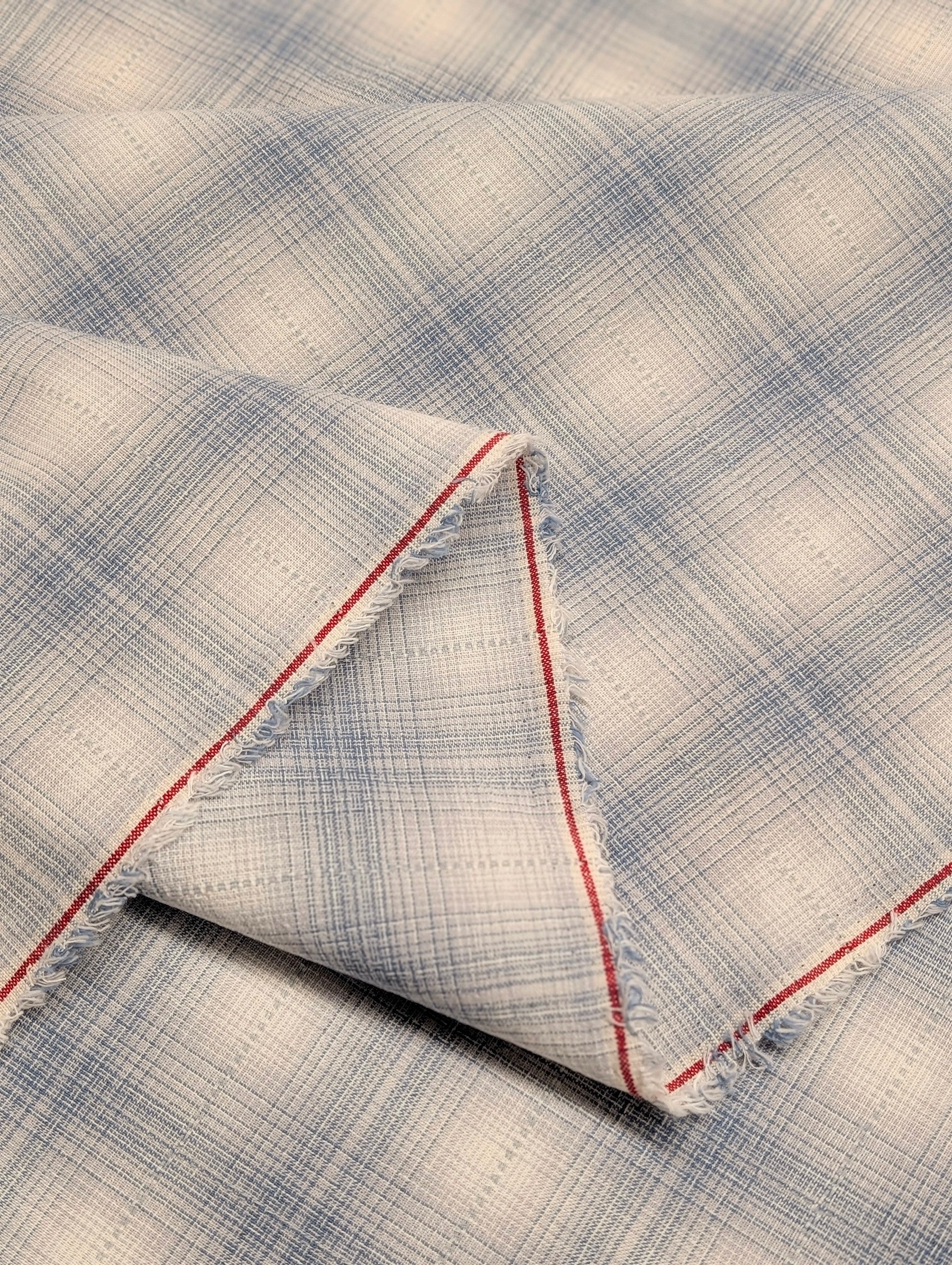 Handworks - Ombre Glen Plaid Yarn Dyed Cotton Fabric - Light Blue