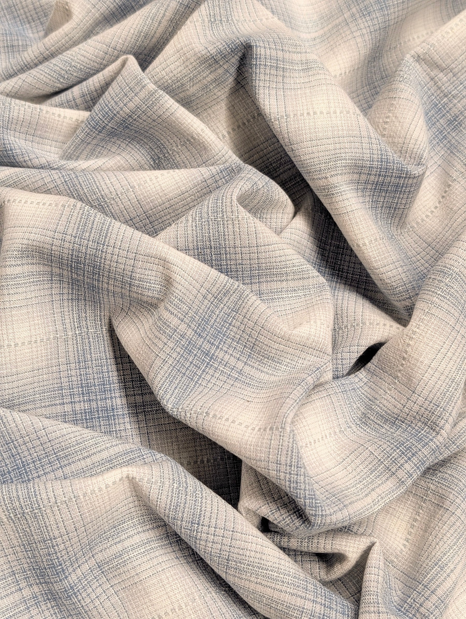 Handworks - Ombre Glen Plaid Yarn Dyed Cotton Fabric - Light Blue