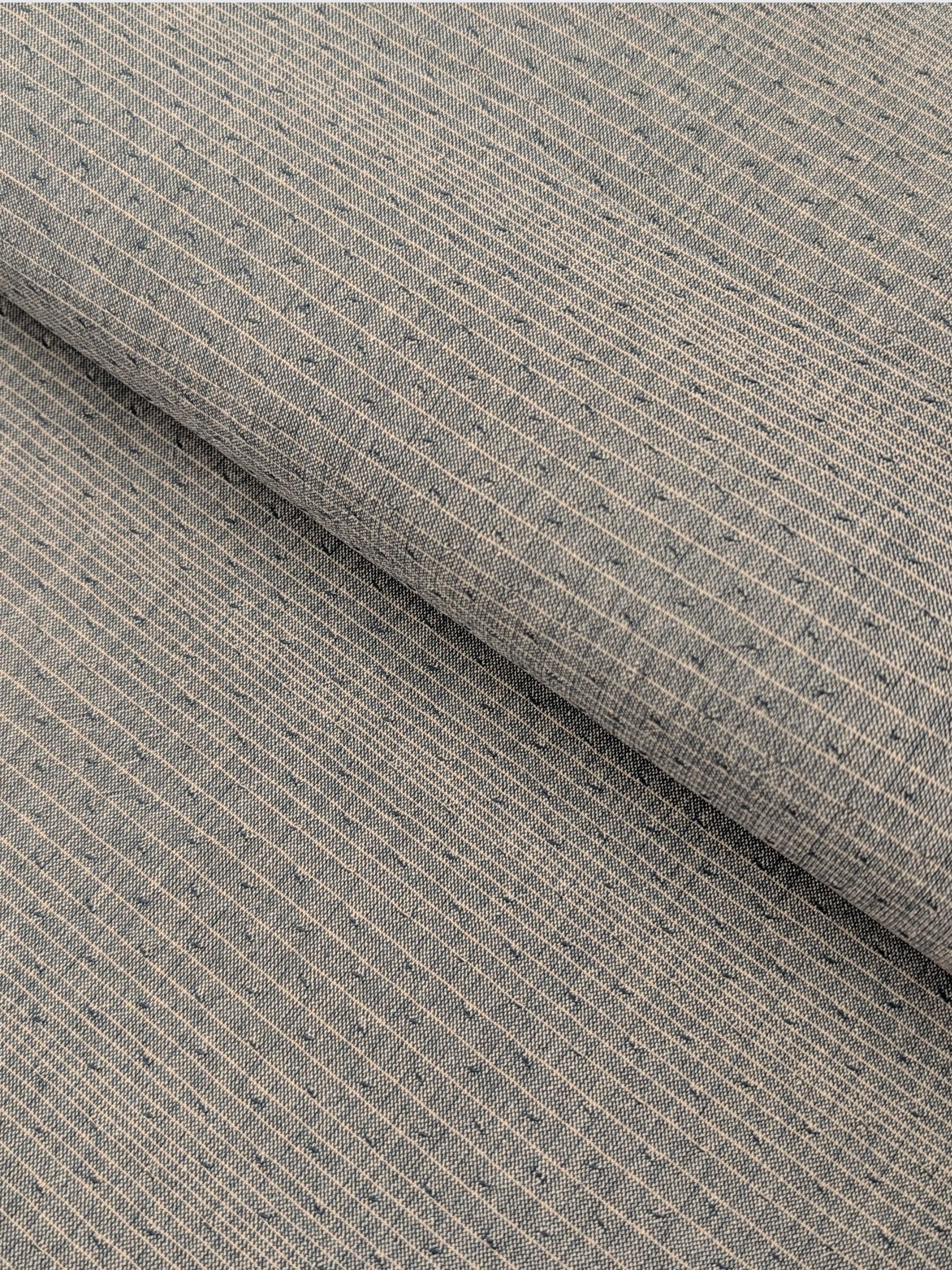 Textile Pantry - Varied Lined Textured Yarn Dyed Fabric - Pale Blue